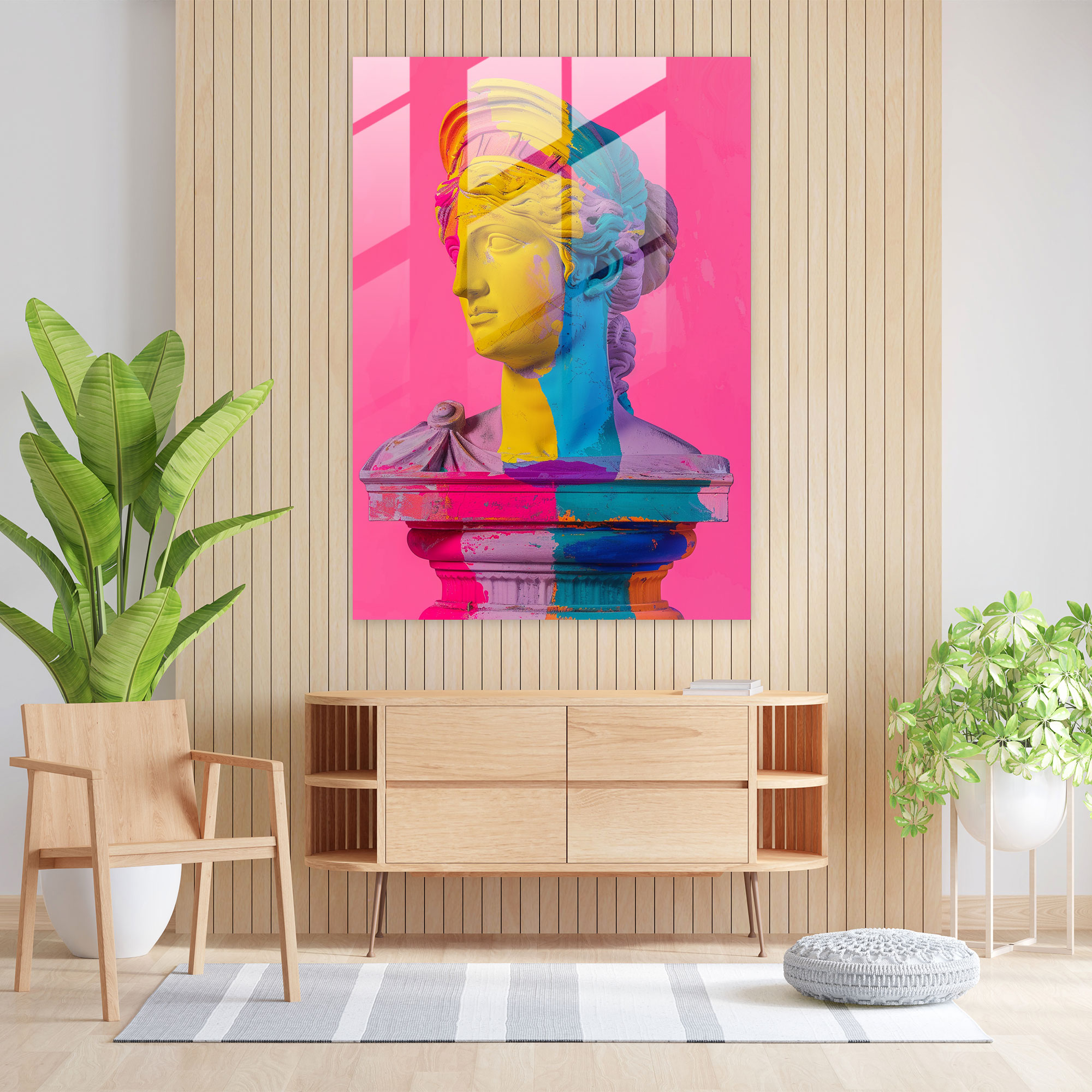 Pop Art Cam Tablo - Klasikizm+Popart Cam Tablo Duvar Dekorasyonu Ev Dekorasyonu