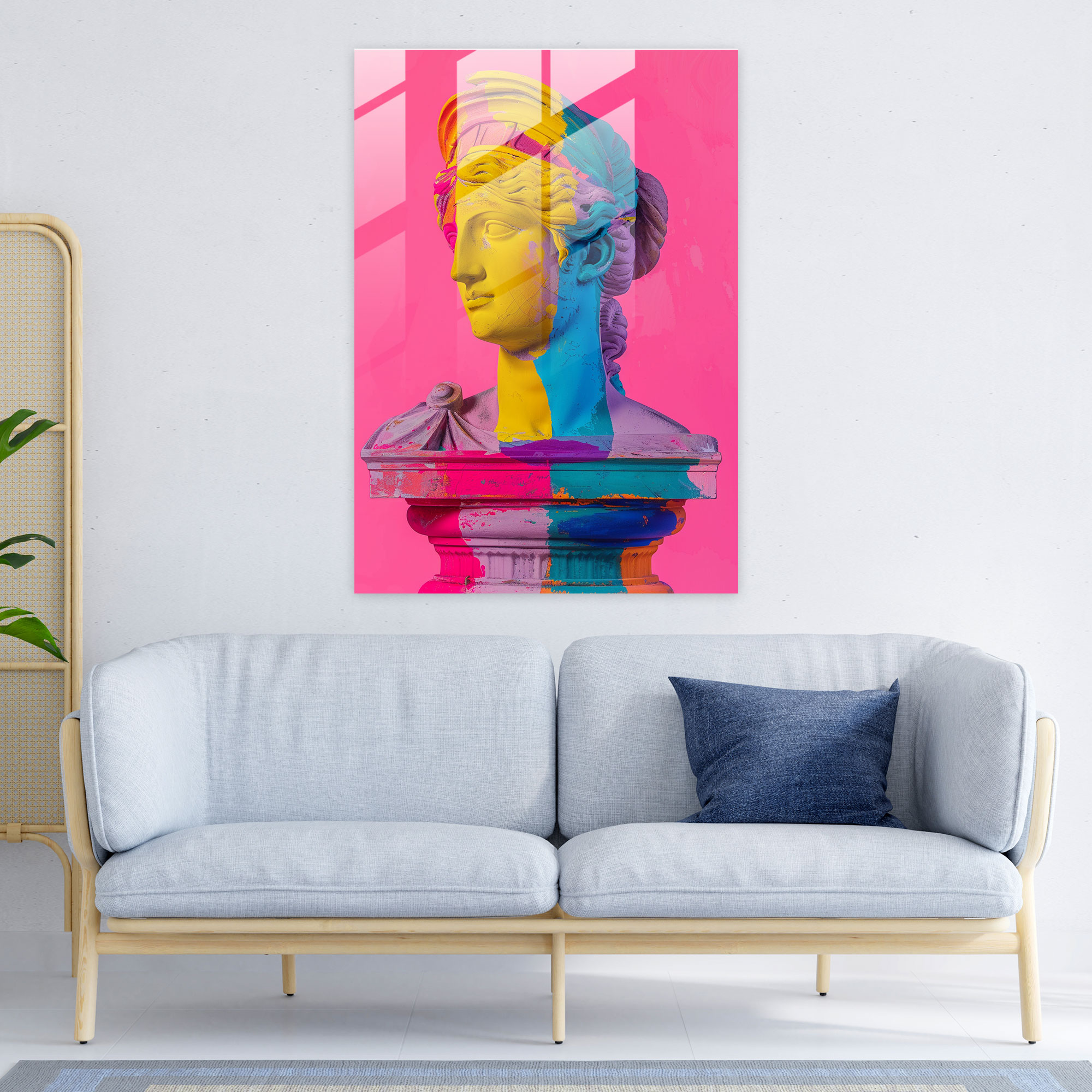 Pop Art Cam Tablo - Klasikizm+Popart Cam Tablo Duvar Dekorasyonu Ev Dekorasyonu