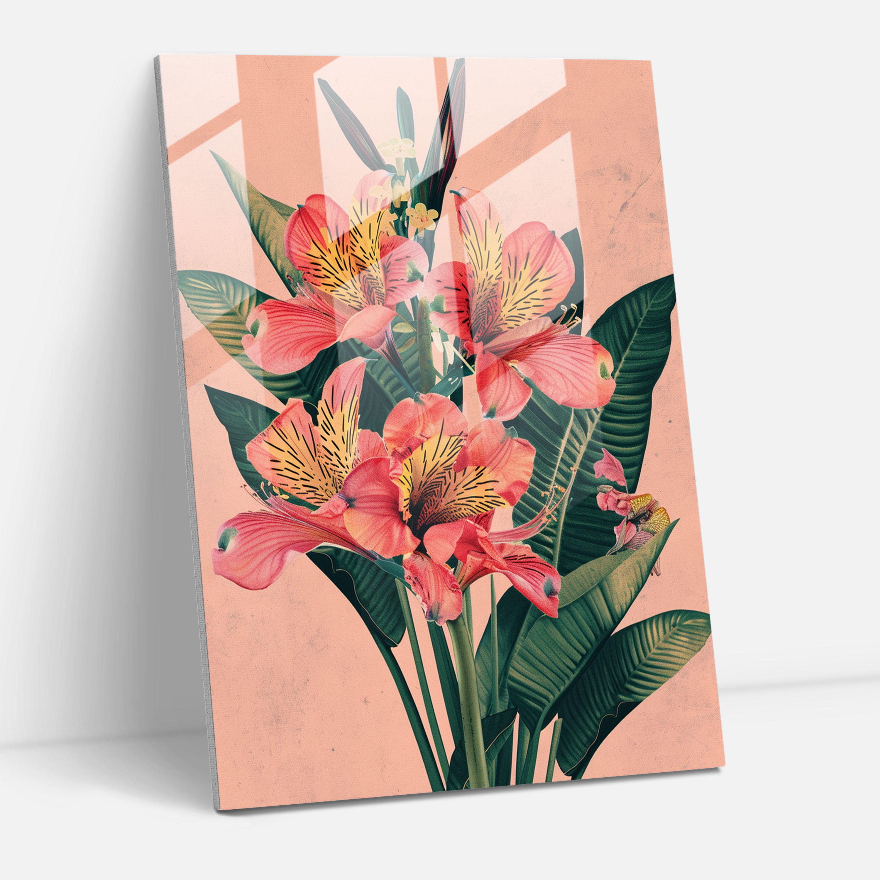 Victorian Botanical Pop Art Glass Print - Classicism+Popart, Wall Decoration, Glass Wall Art, Classicism With Pop Art