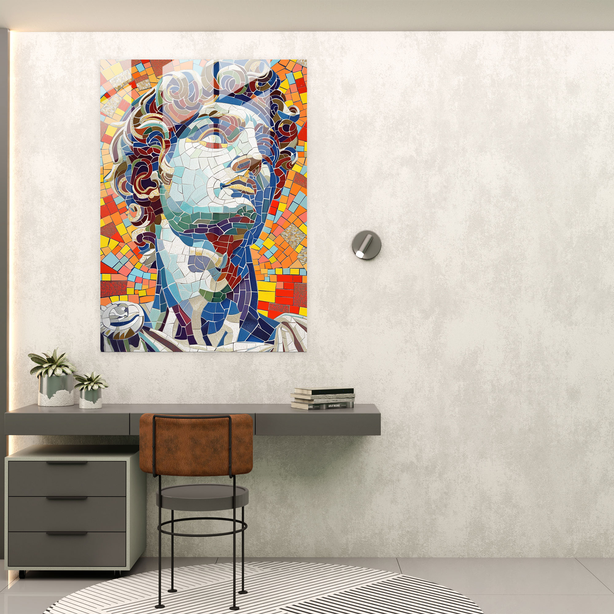 Roman Mosaic Pop Art Glass Wall Art - Classicism+Popart, Modern Art, Home Decoration, Wall Decoration