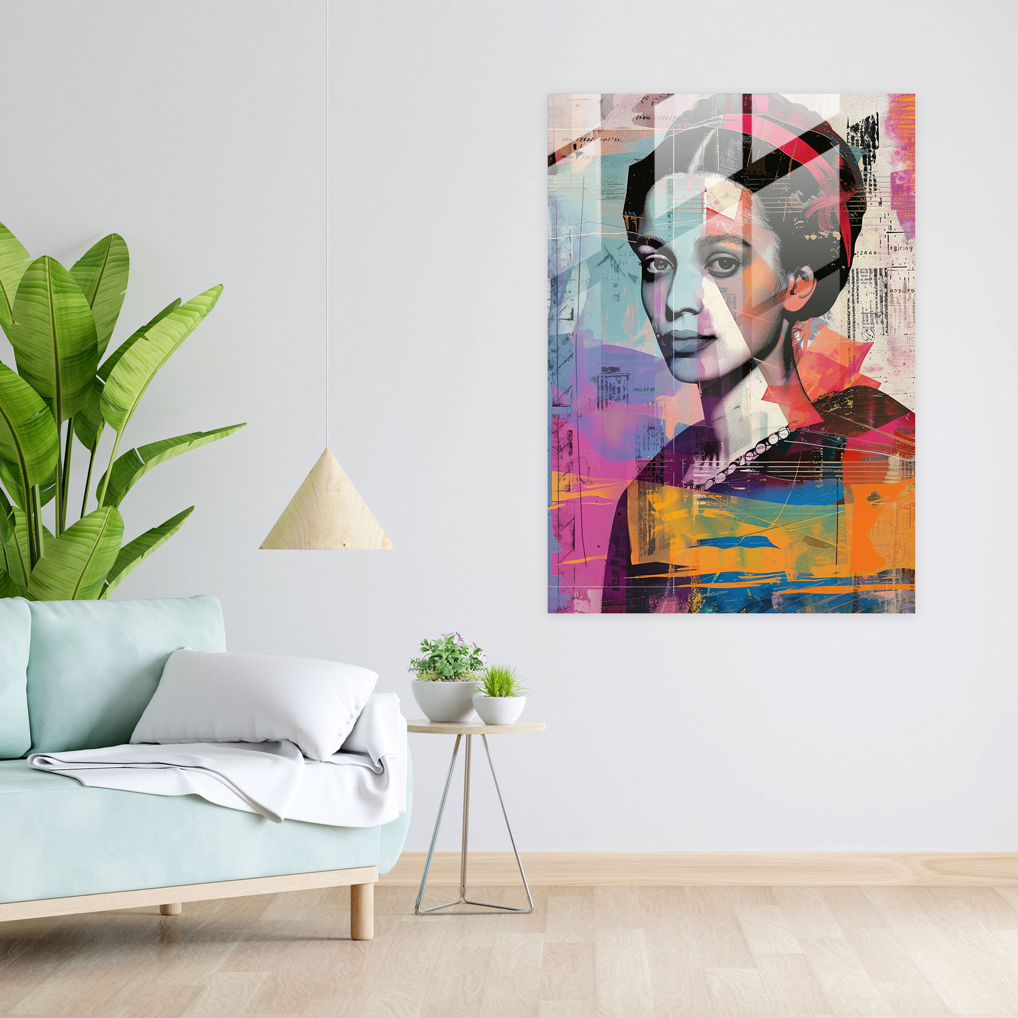 Klasizm ve Pop Art Buluşması Cam Tablo - Klasizm ve Pop Art Tarzını Birleştiren Cam Sanat Modern Sanat