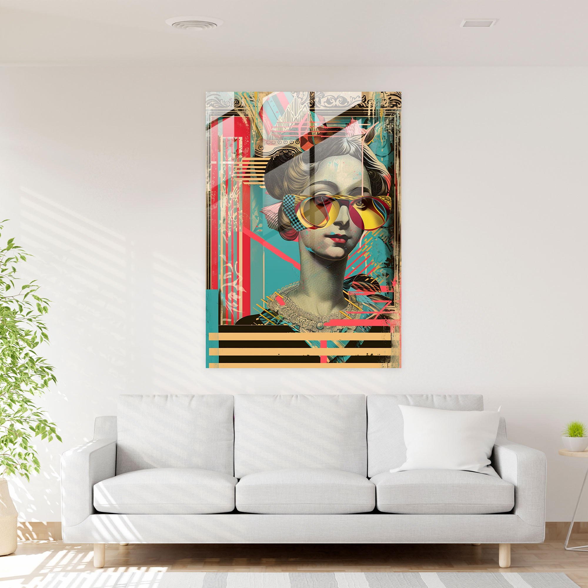 Classicism And Pop Art Wall Decoration - Classicism+Popart, Glass Print, Modern Art, Wall Decoration