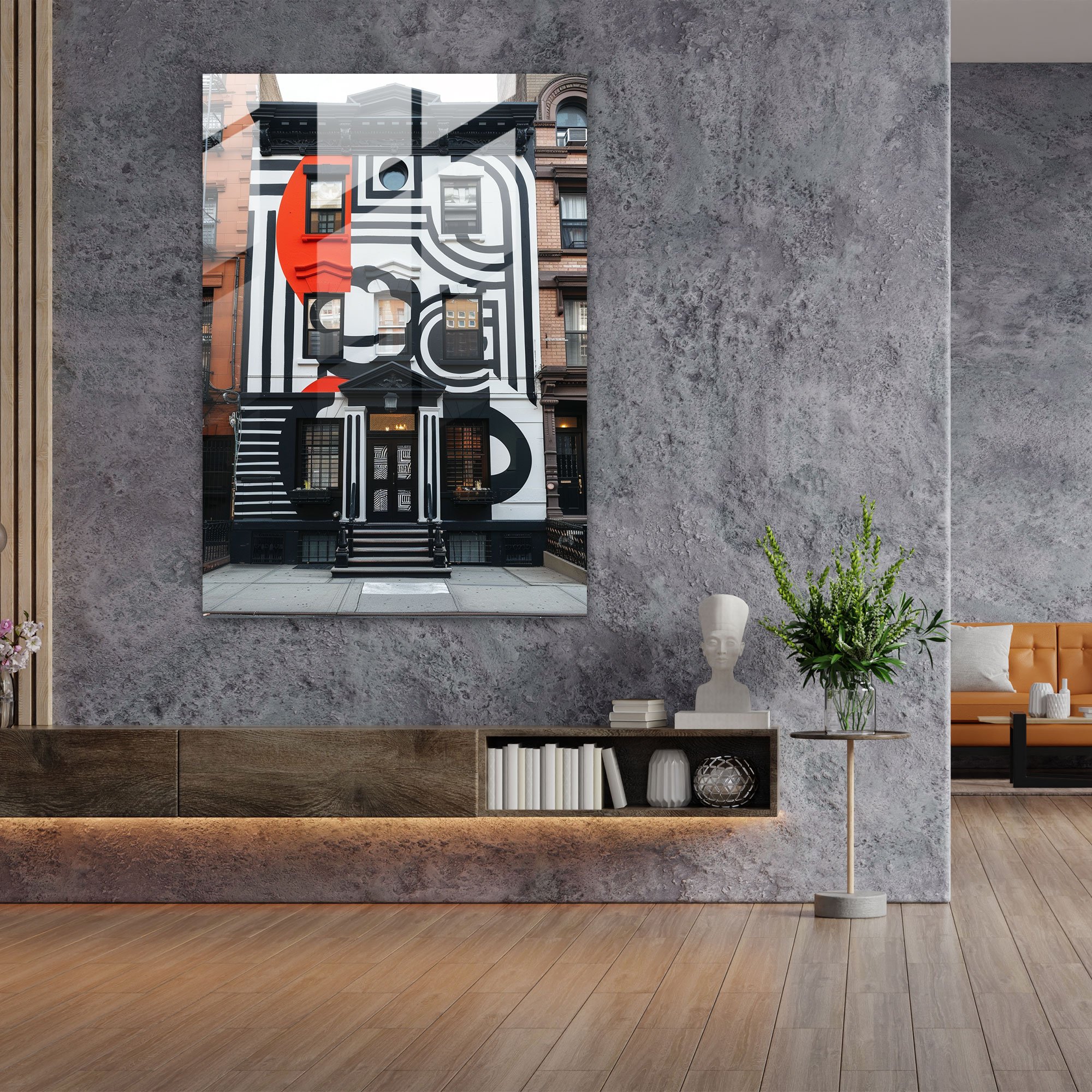 Neoklasik Pop Sanatı Cam Duvar Sanatı - Klasizm+Popart Ev Dekorasyonu Modern Sanat Cam Sanatı