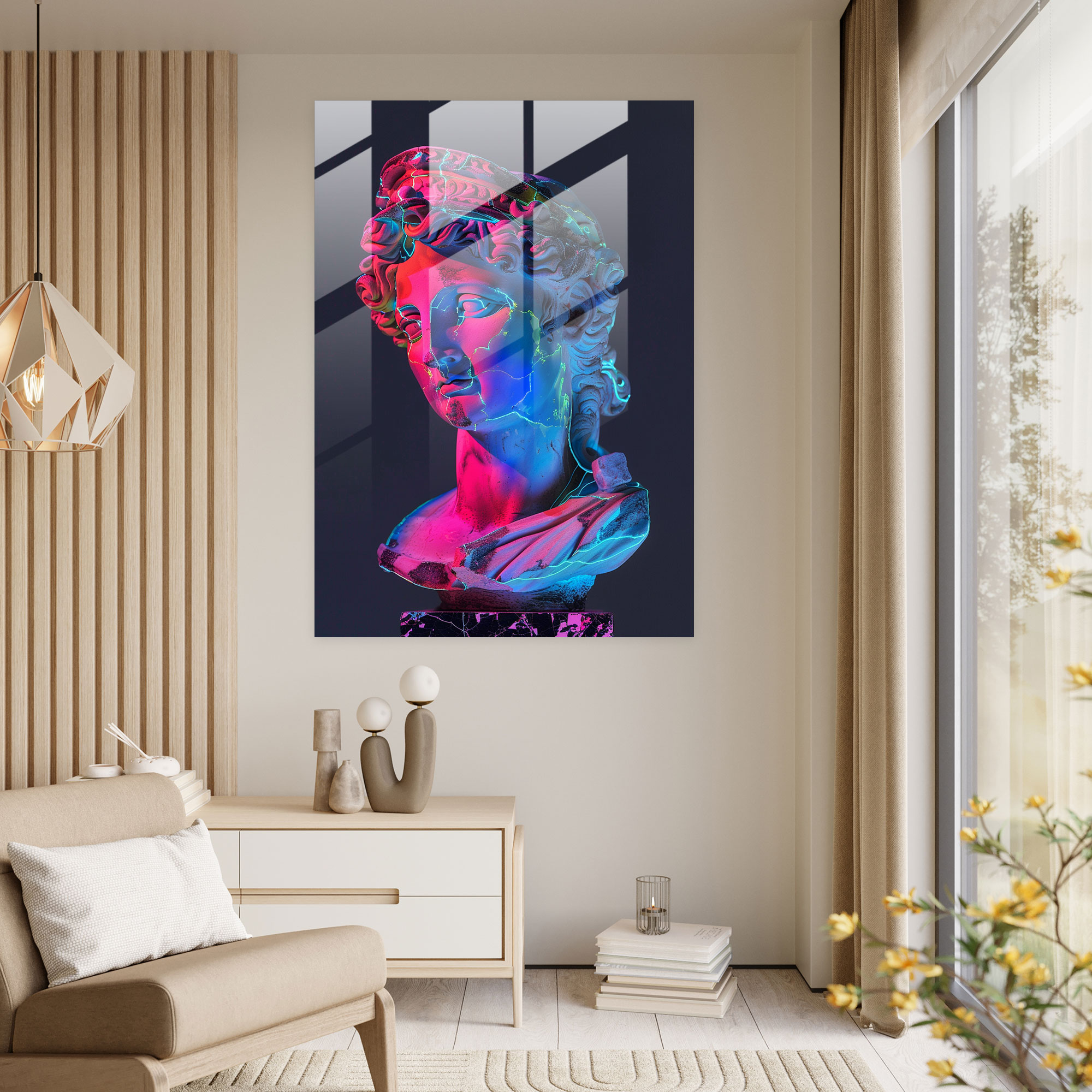 Classicism And Pop Art Home Decoration - Classicism+Popart, Modern Art, Glass Wall Art, Glass Art