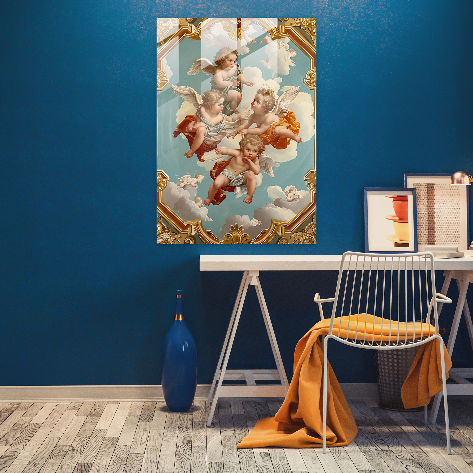 Klasik ve Pop Sanat Cam Tablo Print - Rönesans Resimleri Zarafet Ev Dekorasyonu