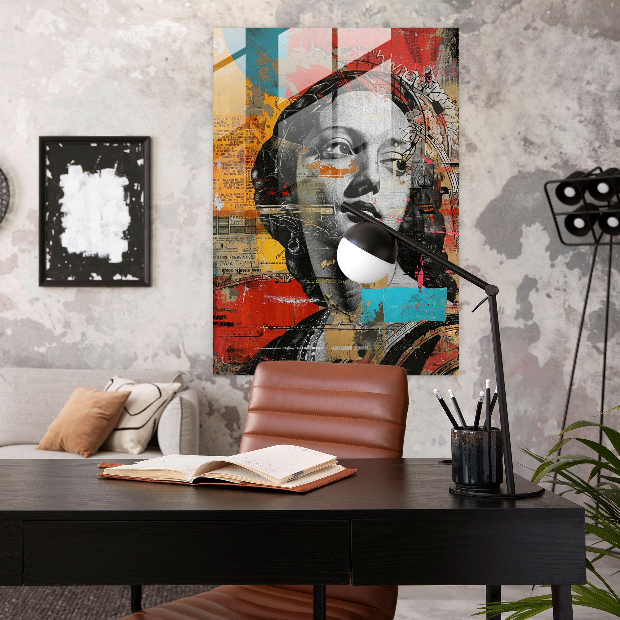 Classicism With Pop Art Glass Wall Art - Classicism+Popart, Combine Classicism With Pop Art, Home Decoration, Street Art Visuals