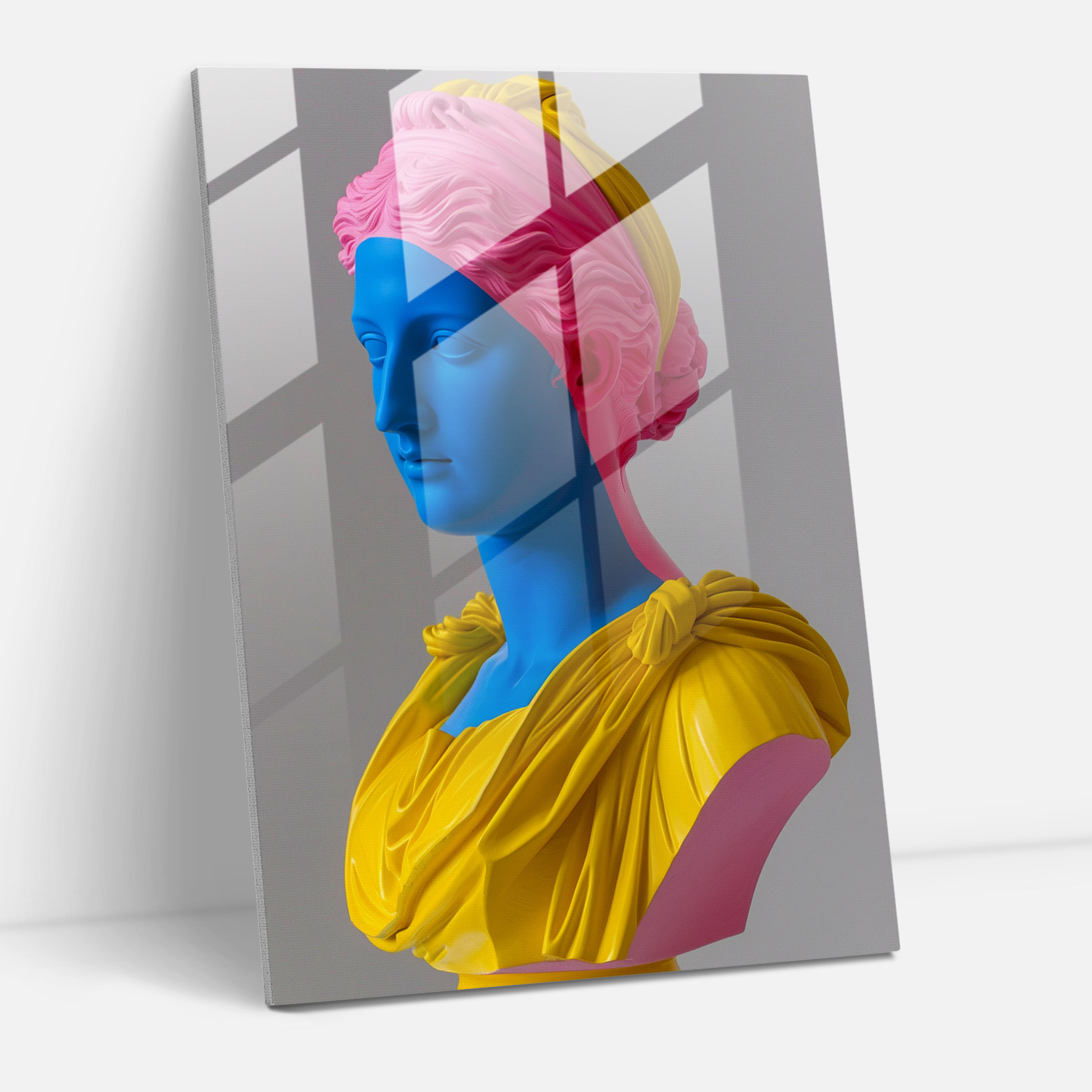 Klasik ve Pop Sanat Ev Dekorasyonu - Klasik+Popart Neoklasik Heykel Ev Dekorasyonu Cam Tablo