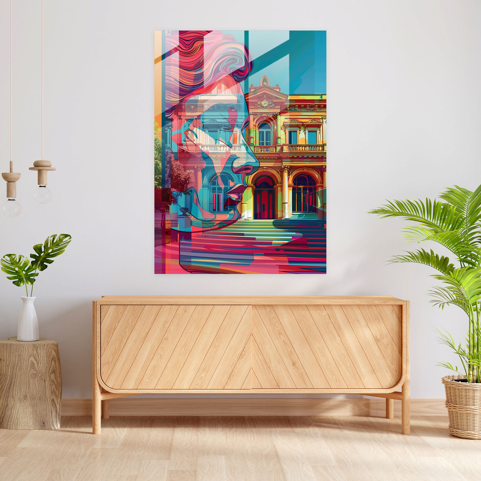 Klasik Pop Sanat Ev Dekorasyonu - Klasik+Popart Ev Dekorasyonu Cam Tablo Klasikle Pop Sanatı Birleştirin
