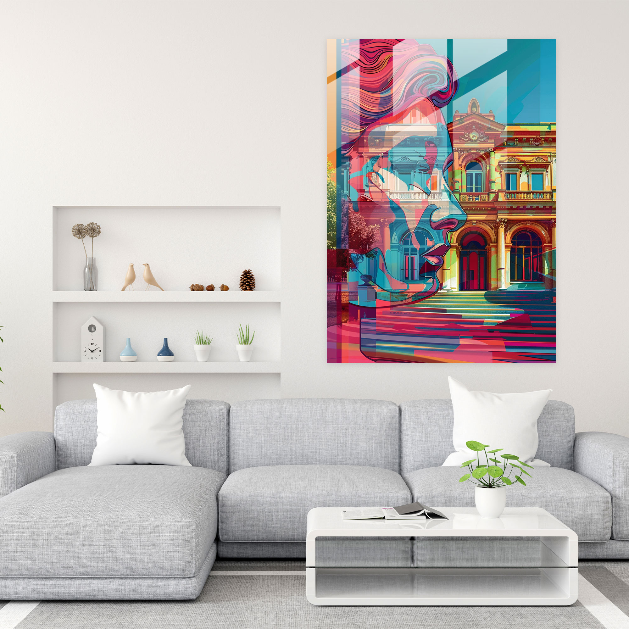 Klasik Pop Sanat Ev Dekorasyonu - Klasik+Popart Ev Dekorasyonu Cam Tablo Klasikle Pop Sanatı Birleştirin