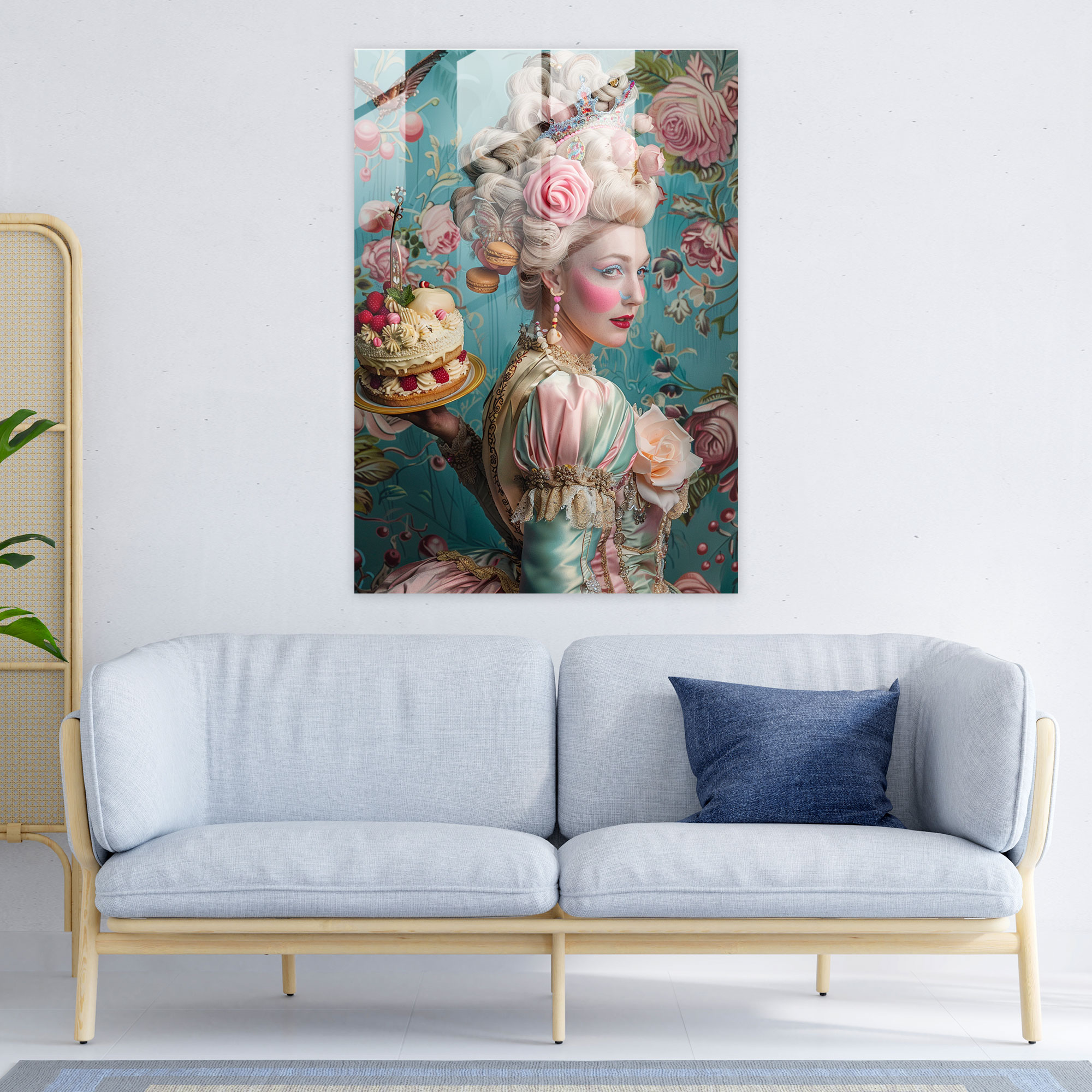 Klasiklik Pop Sanat Modern Sanat - Klasiklik ve Pop Sanatı Birleştir Cam Tablo ile Modern Sanat