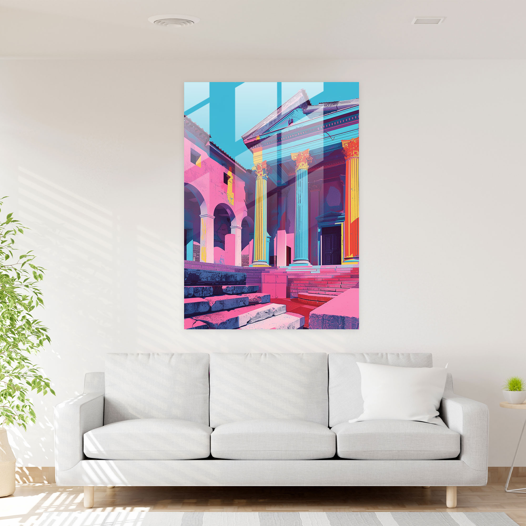 Klasik Pop Sanat Cam Tablo - Klasik Pop Sanat Cam Tablo Ev Dekorasyonu Klasikizmi Pop Sanat ile Birleştirin.
