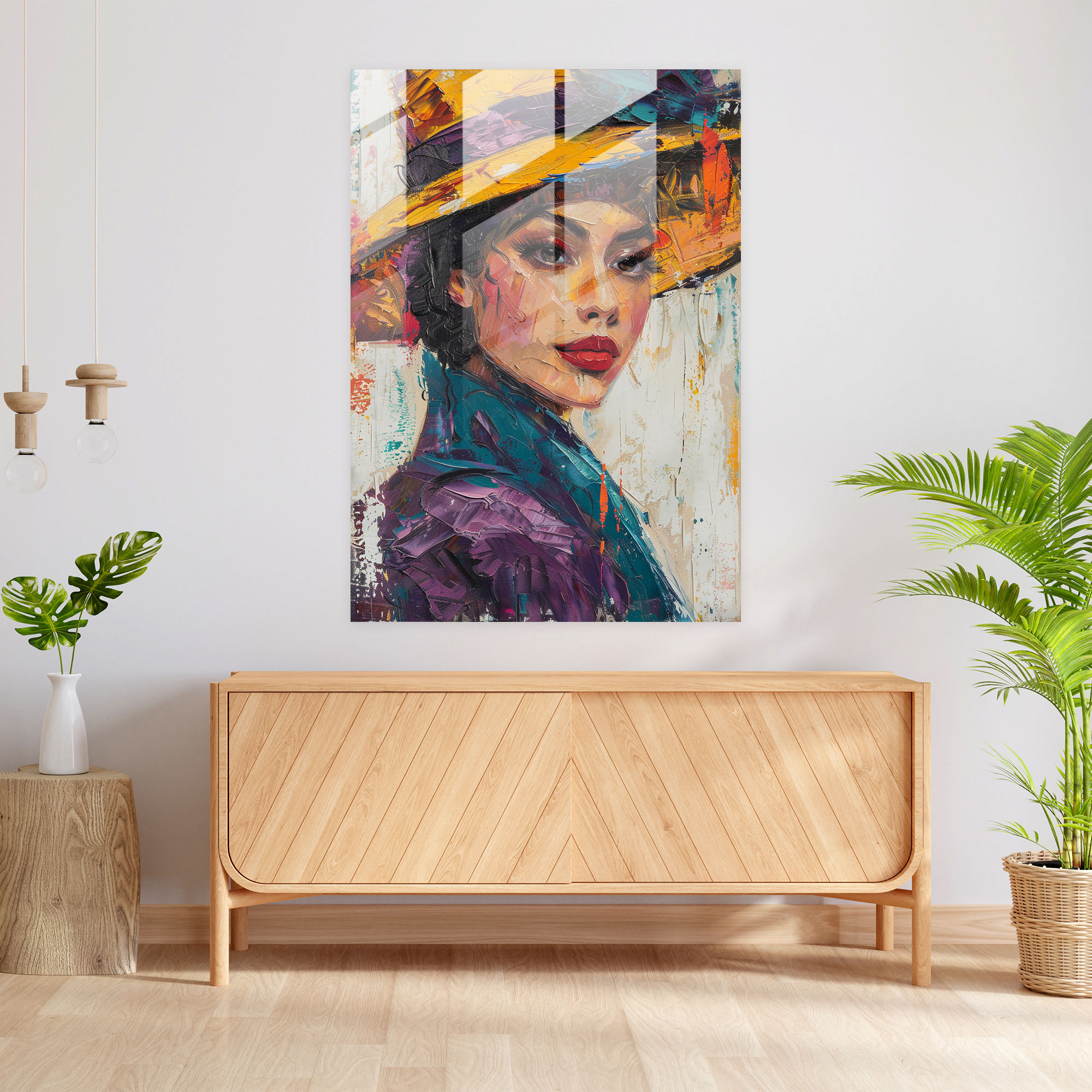 Klasik Pop Art Duvar Dekorasyonu - Klasikizm ve Pop Art'ı Bir Araya Getiren Cam Tablo