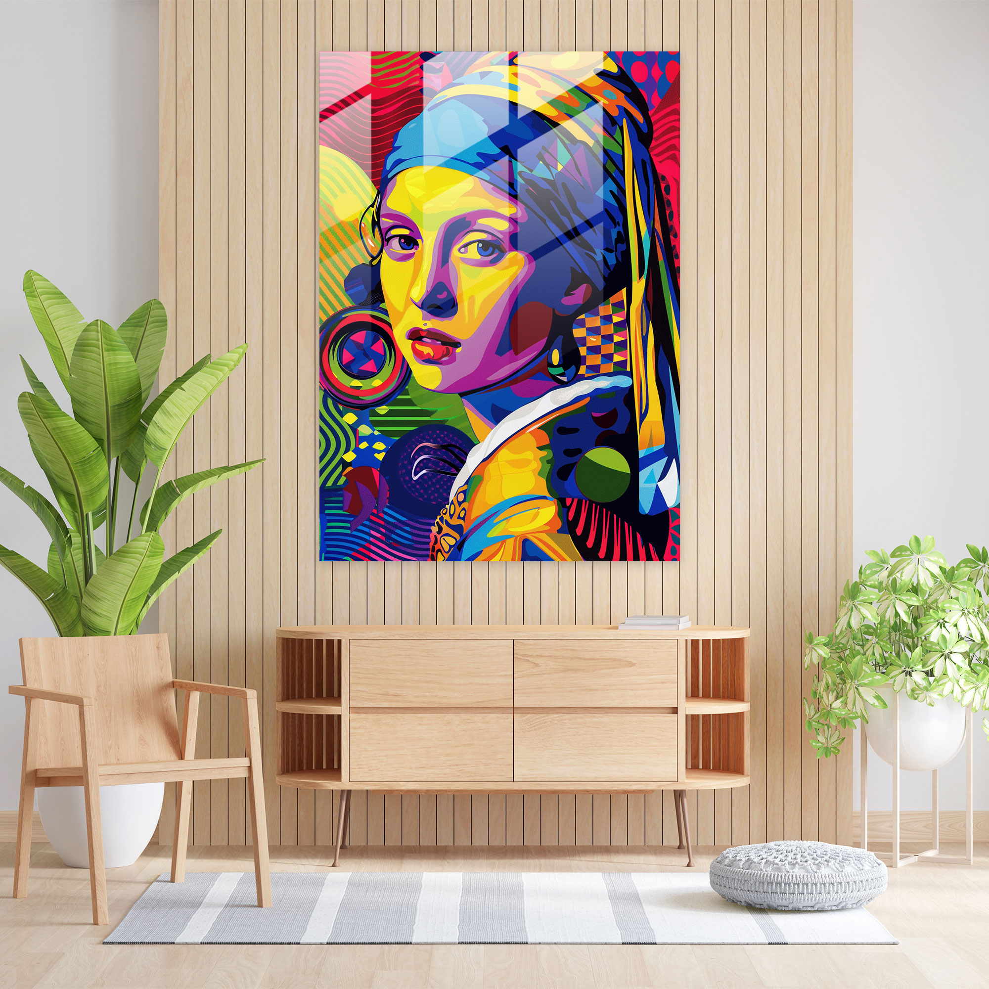 Klasik Pop Sanat Cam Tablo - Klasizm ve Pop Sanatı Birleştir Klasizmi Pop Sanat ile Buluştur Cam Tablo Modern Sanat