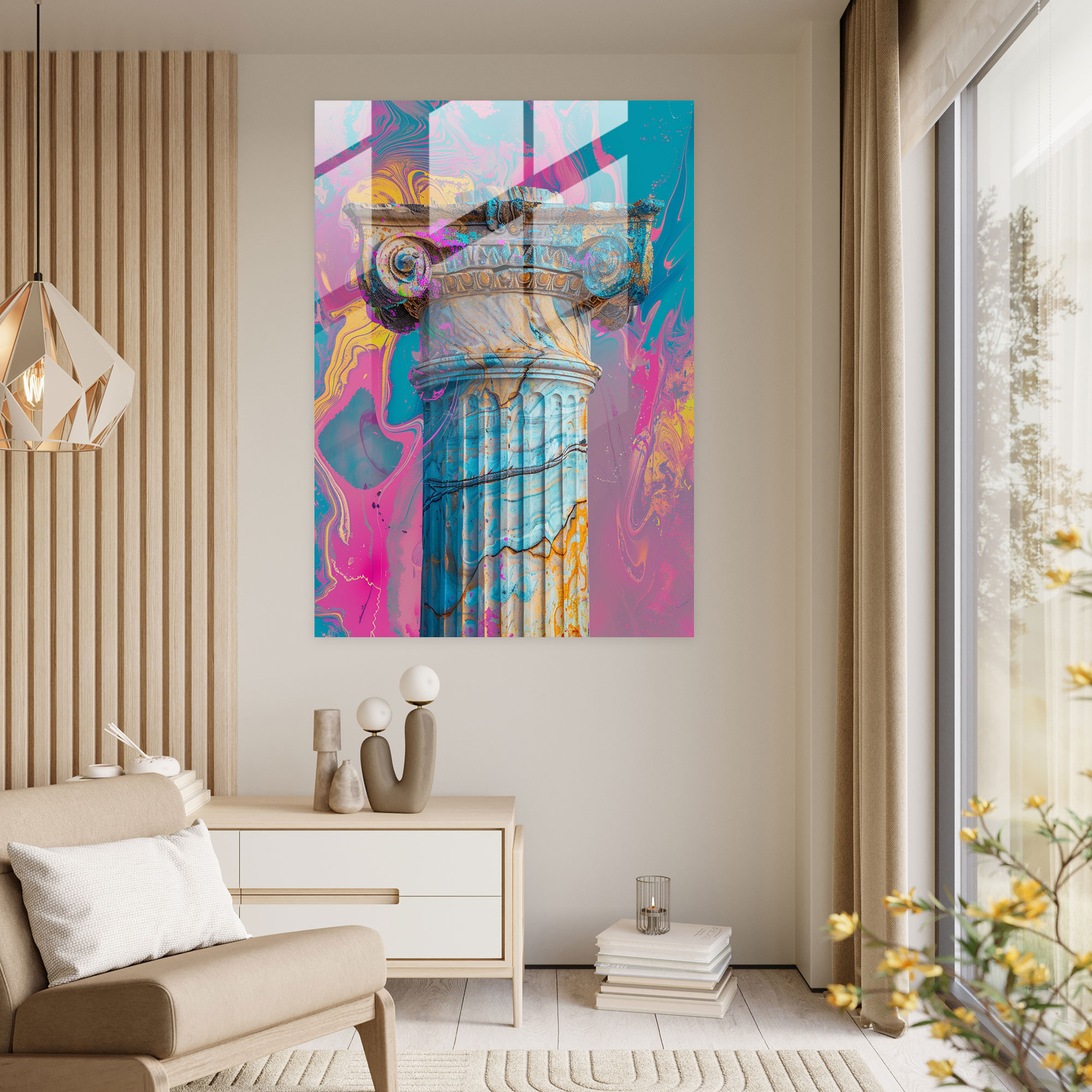 Pop Art Klasik Duvar Dekorasyonu - Klasik+Popart Modern Sanat Ev Dekorasyonu Cam Tablo