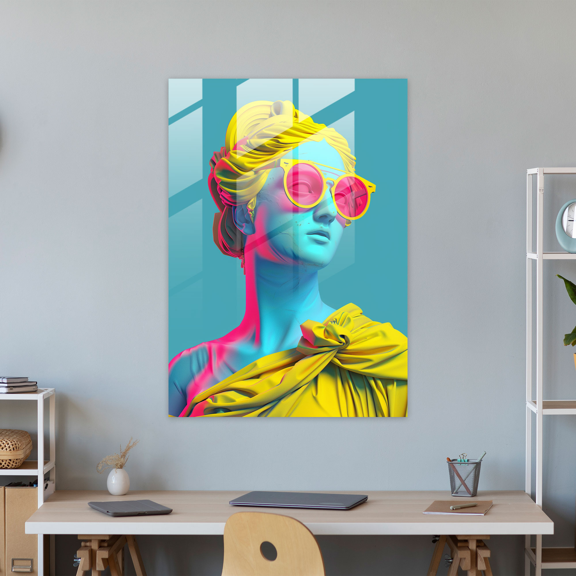 Pop Art Klasik Modern Sanat - Klasik+Popart Cam Tablo Duvar Dekorasyonu Modern Sanat