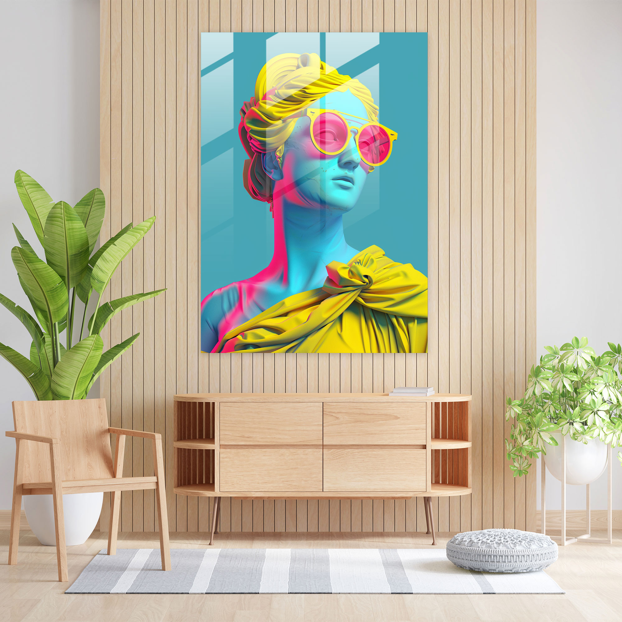 Pop Art Klasik Modern Sanat - Klasik+Popart Cam Tablo Duvar Dekorasyonu Modern Sanat