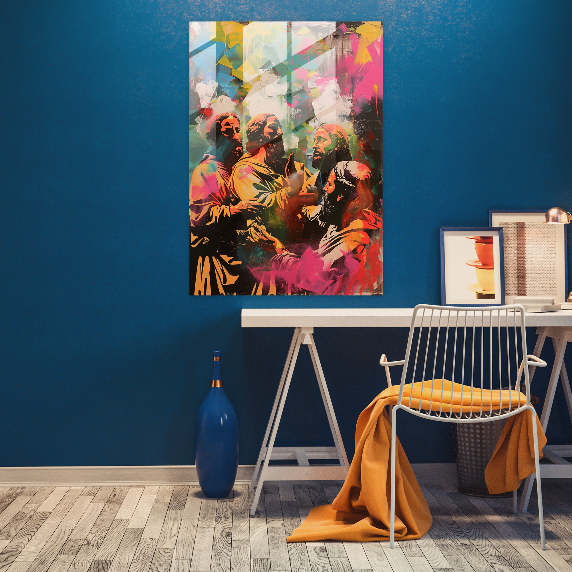 Pop Art Klasikçilik Cam Tablo Sanatı - Klasikçilik ve Pop Art'ı Bir Araya Getiren Cam Tablo Duvar Dekorasyonu
