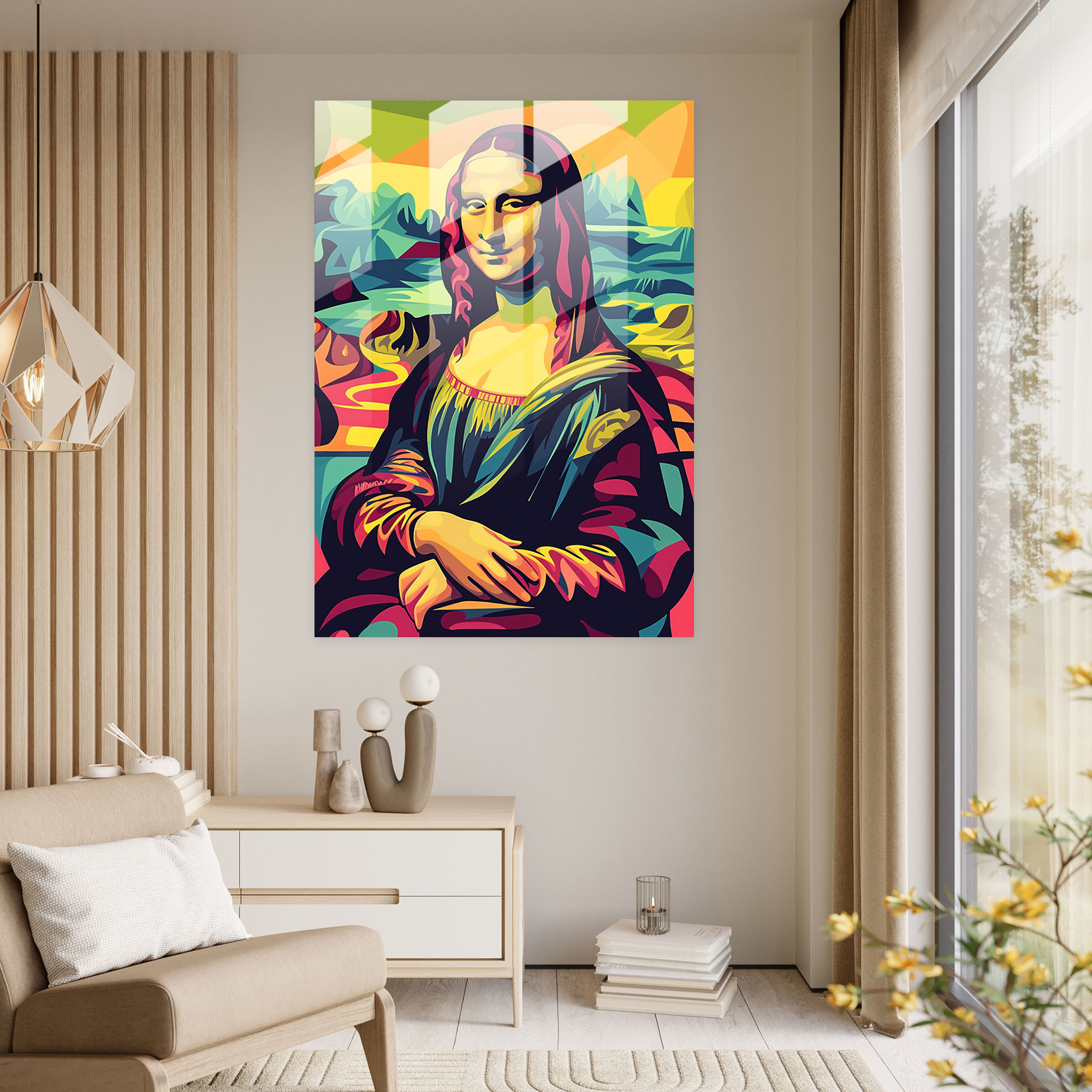 Classical Mona Lisa Glass Print - Classicism+Popart, Glass Print, Combine Classicism With Pop Art, Home Decoration
