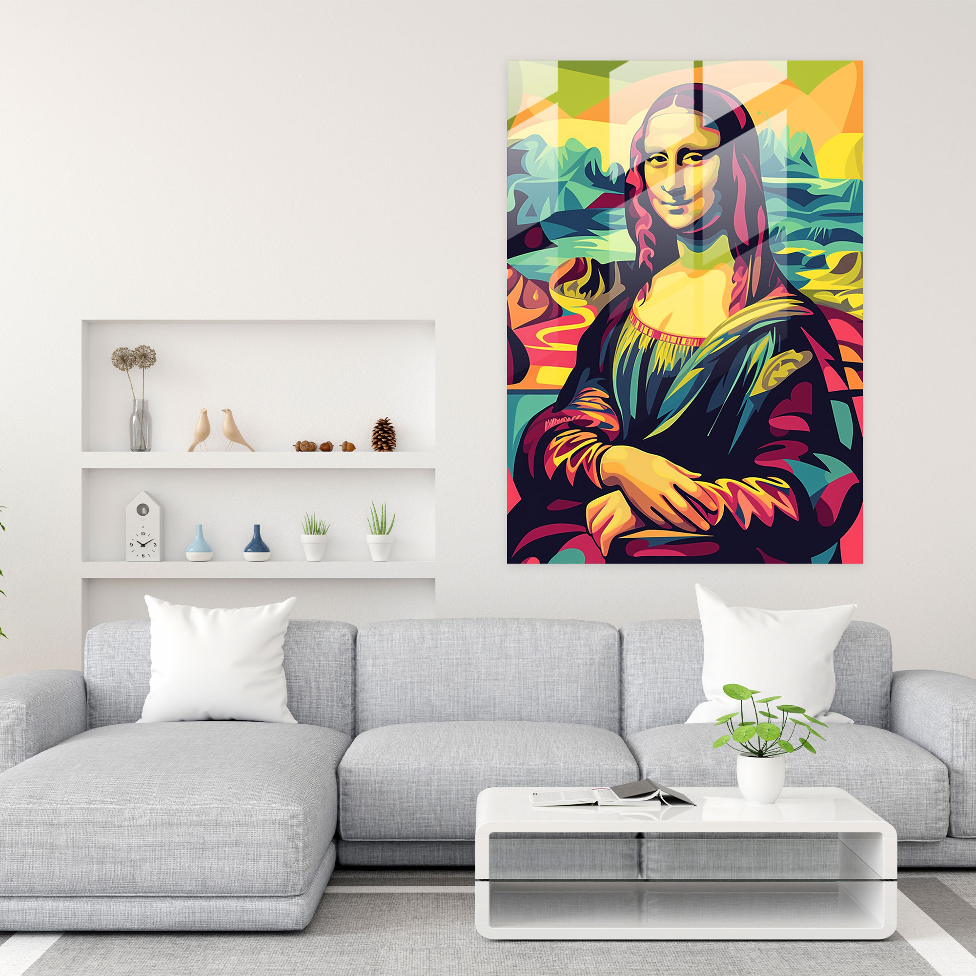 Classical Mona Lisa Glass Print - Classicism+Popart, Glass Print, Combine Classicism With Pop Art, Home Decoration