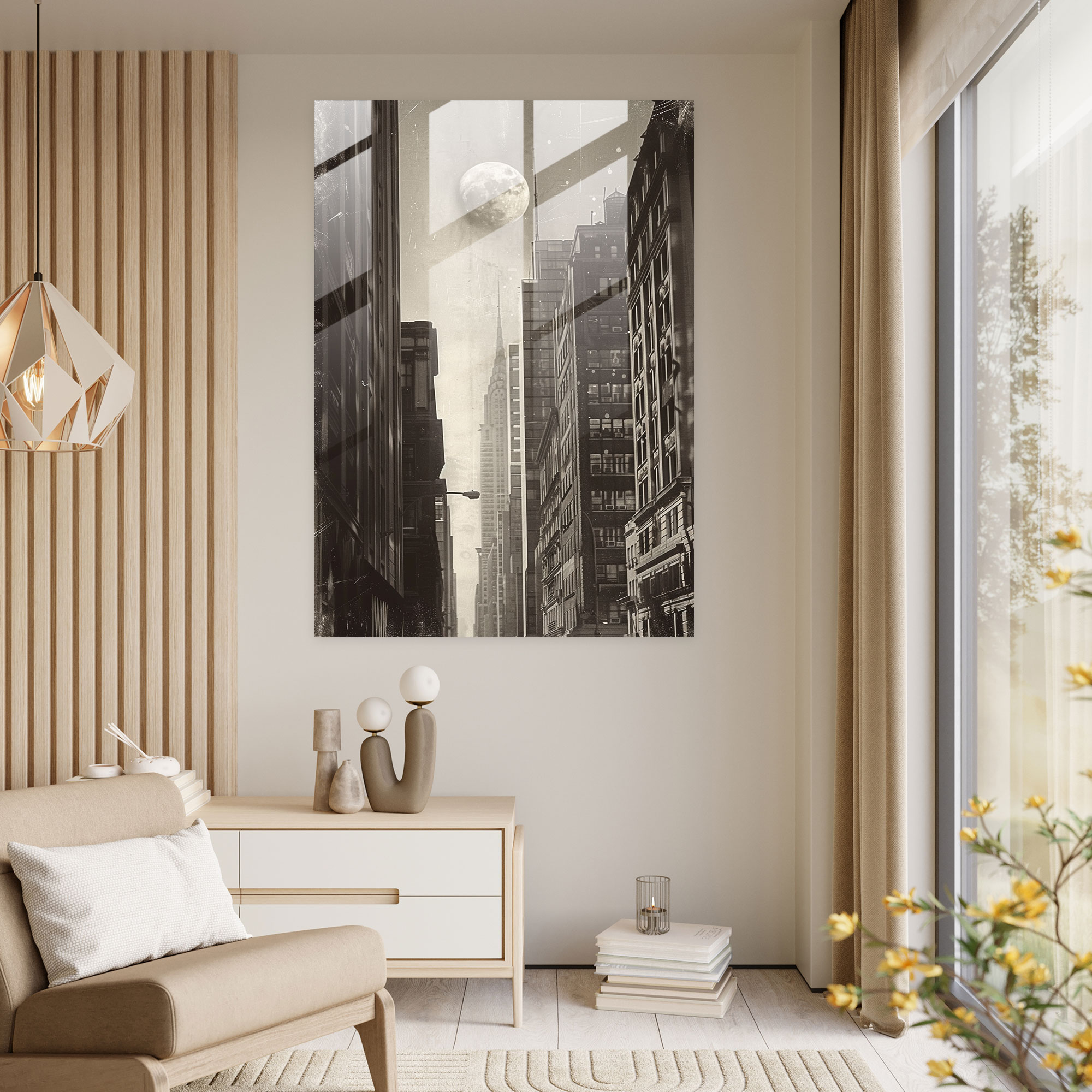 Classic Cityscape Glass Print - Classicism+Popart, Wall Decoration, Glass Wall Art, Glass Print