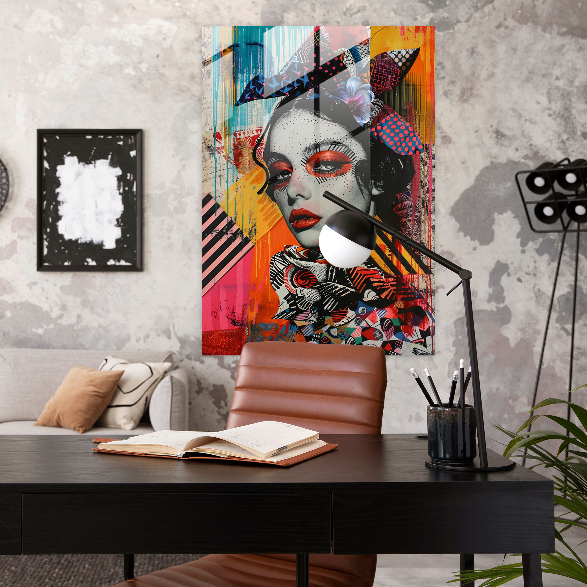 Renaissance Twist Glass Print - Classicism+Popart, Wall Decoration, Modern Art, Glass Wall Art