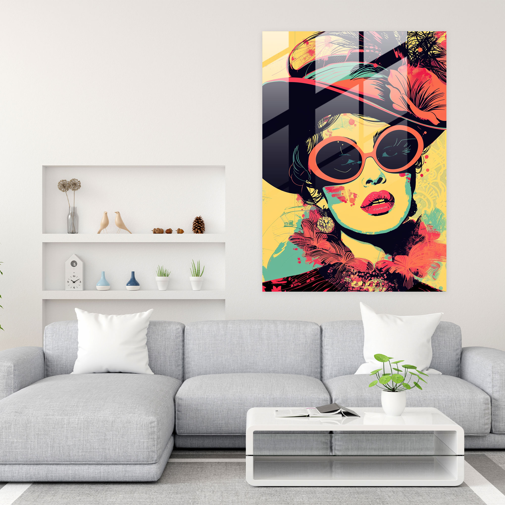 Vintage Fashion Glass Print - Classicism+Popart, Glass Wall Art, Home Decoration, Modern Art