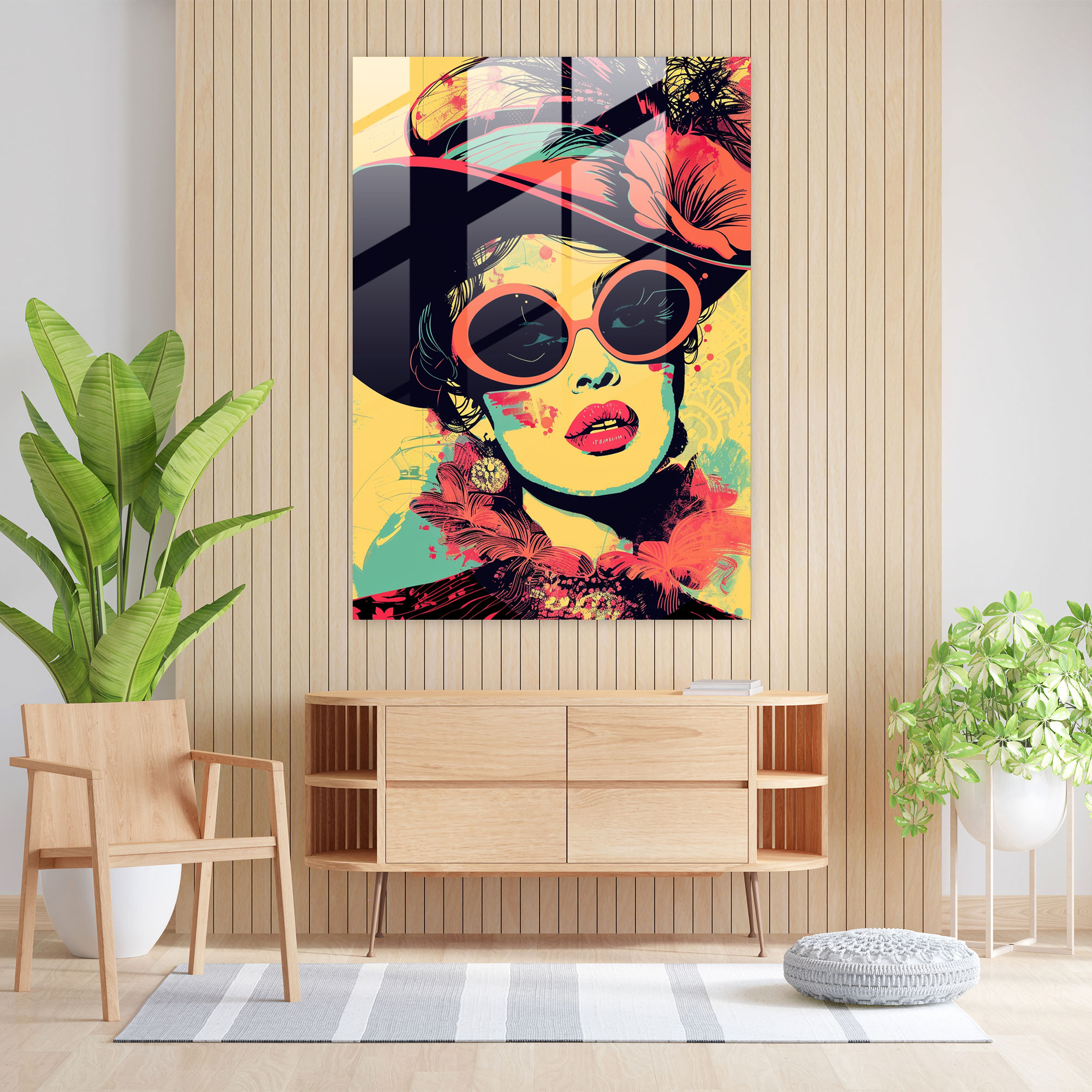 Vintage Fashion Glass Print - Classicism+Popart, Glass Wall Art, Home Decoration, Modern Art