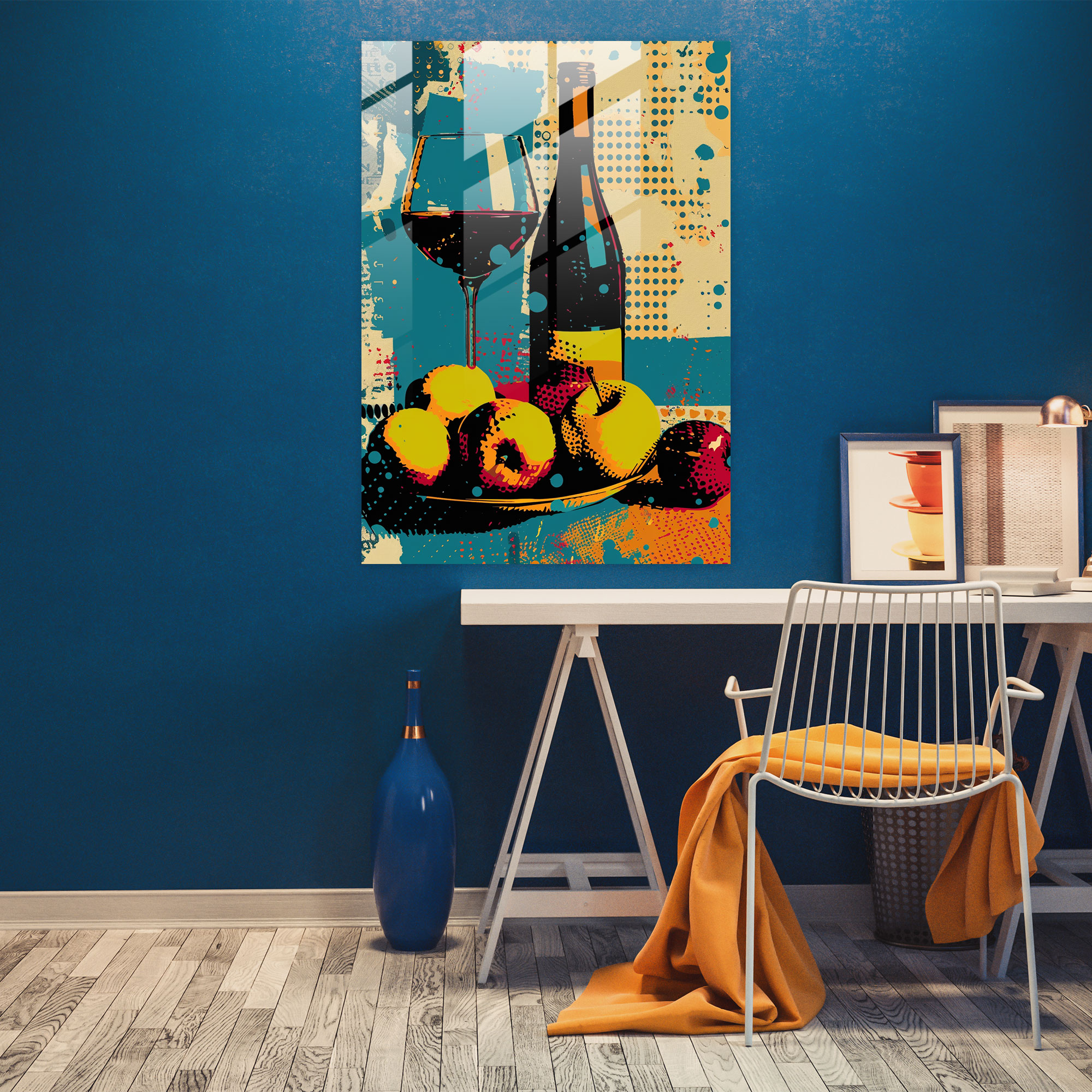 Still Life Pop Glass Print - Classicism+Popart, Glass Wall Art, Pop Art, Glass Print