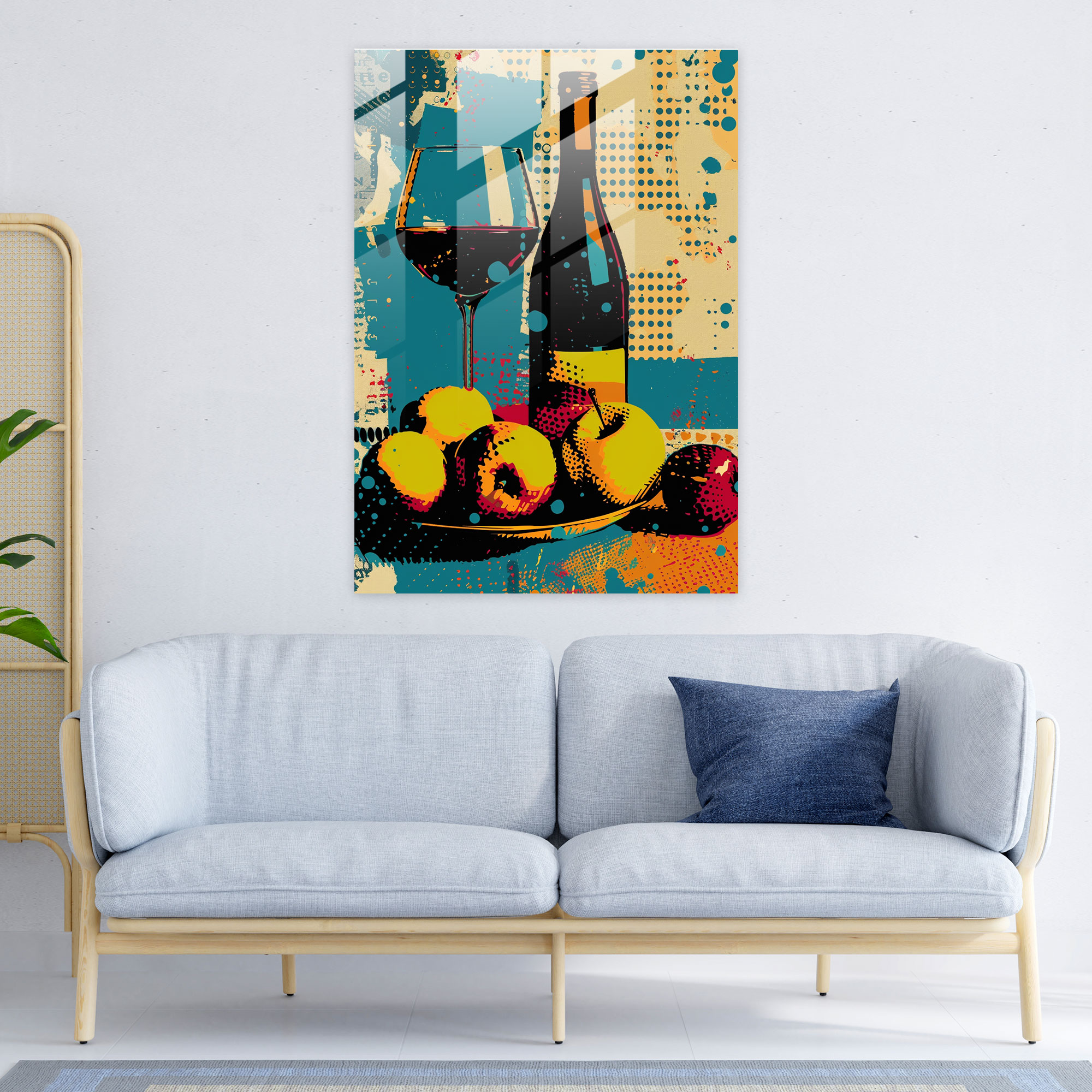 Still Life Pop Glass Print - Classicism+Popart, Glass Wall Art, Pop Art, Glass Print