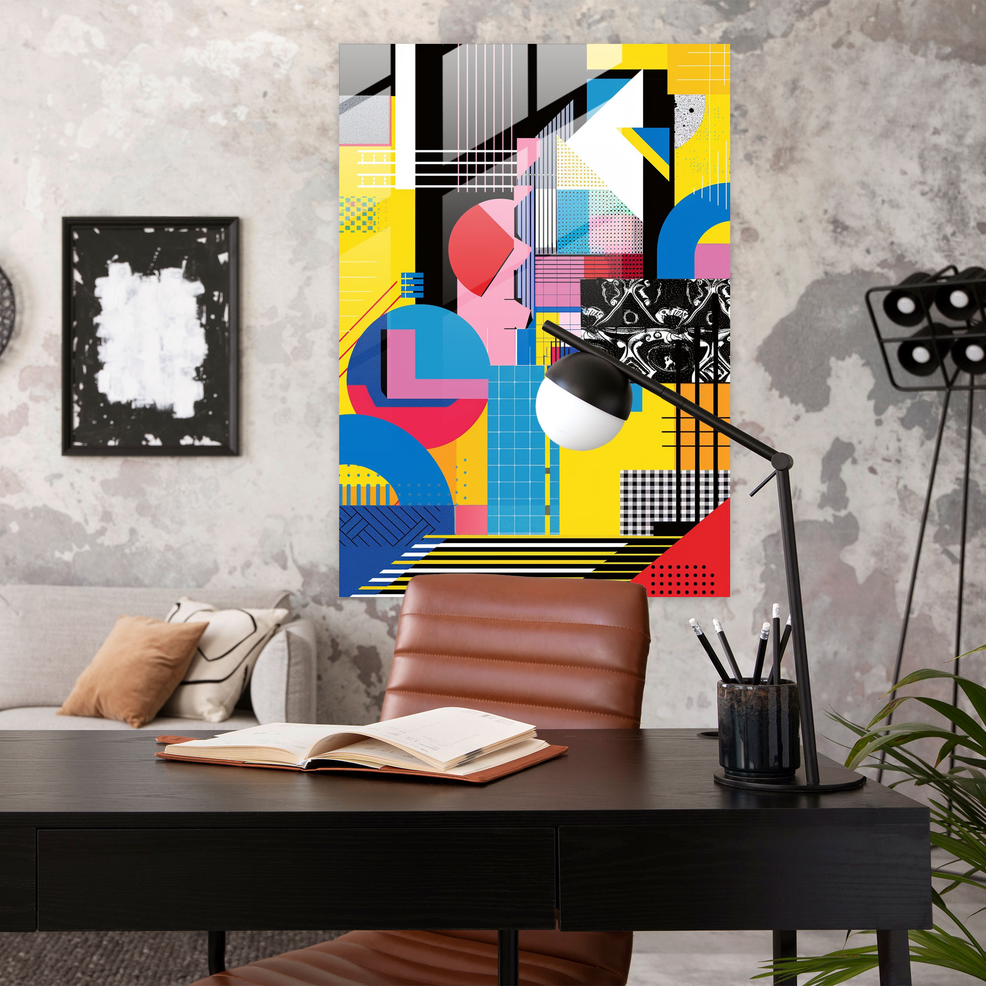 Baroque Abstract Glass Wall Art - Classicism+Popart, Modern Art, Home Decoration, Combine Classicism With Pop Art