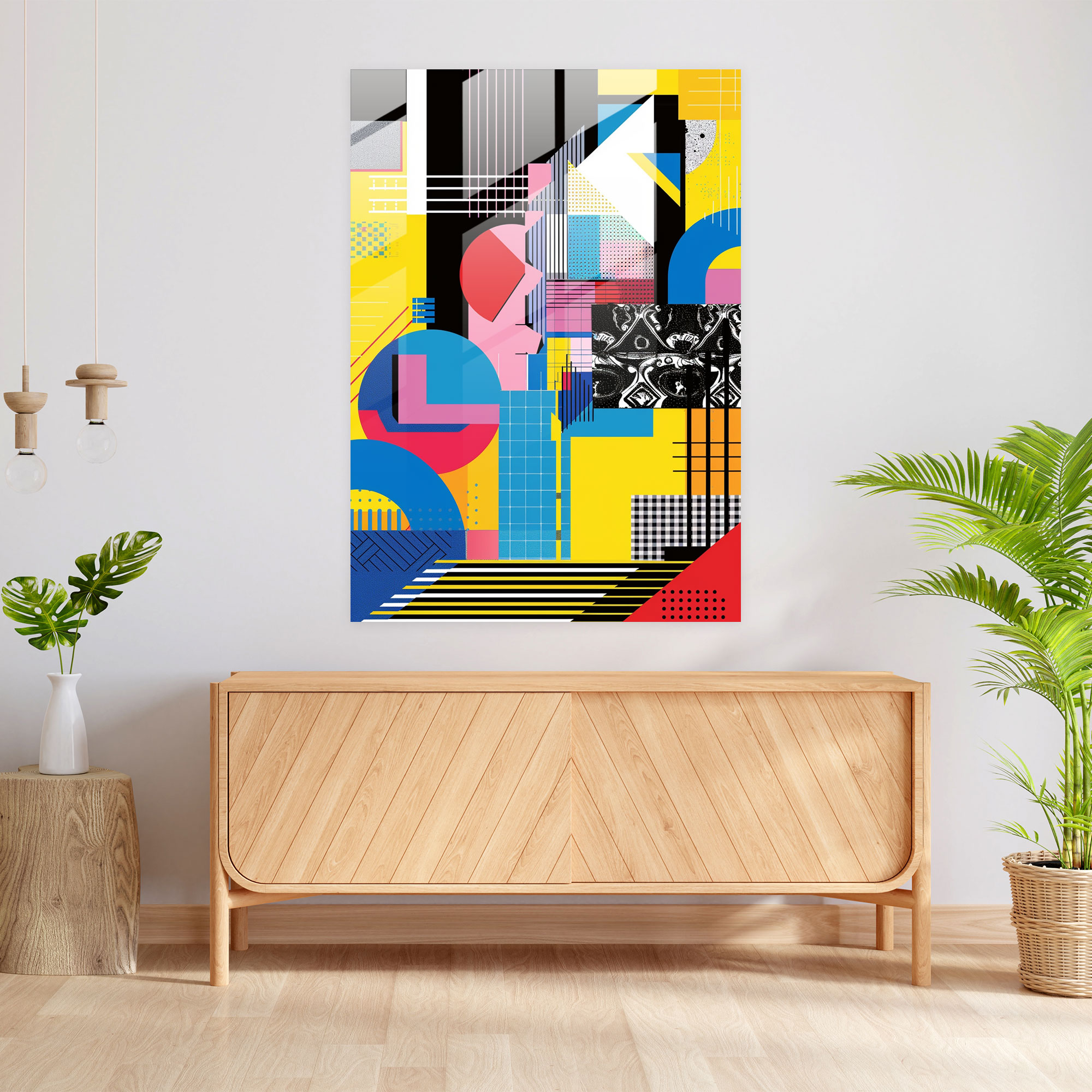Baroque Abstract Glass Wall Art - Classicism+Popart, Modern Art, Home Decoration, Combine Classicism With Pop Art