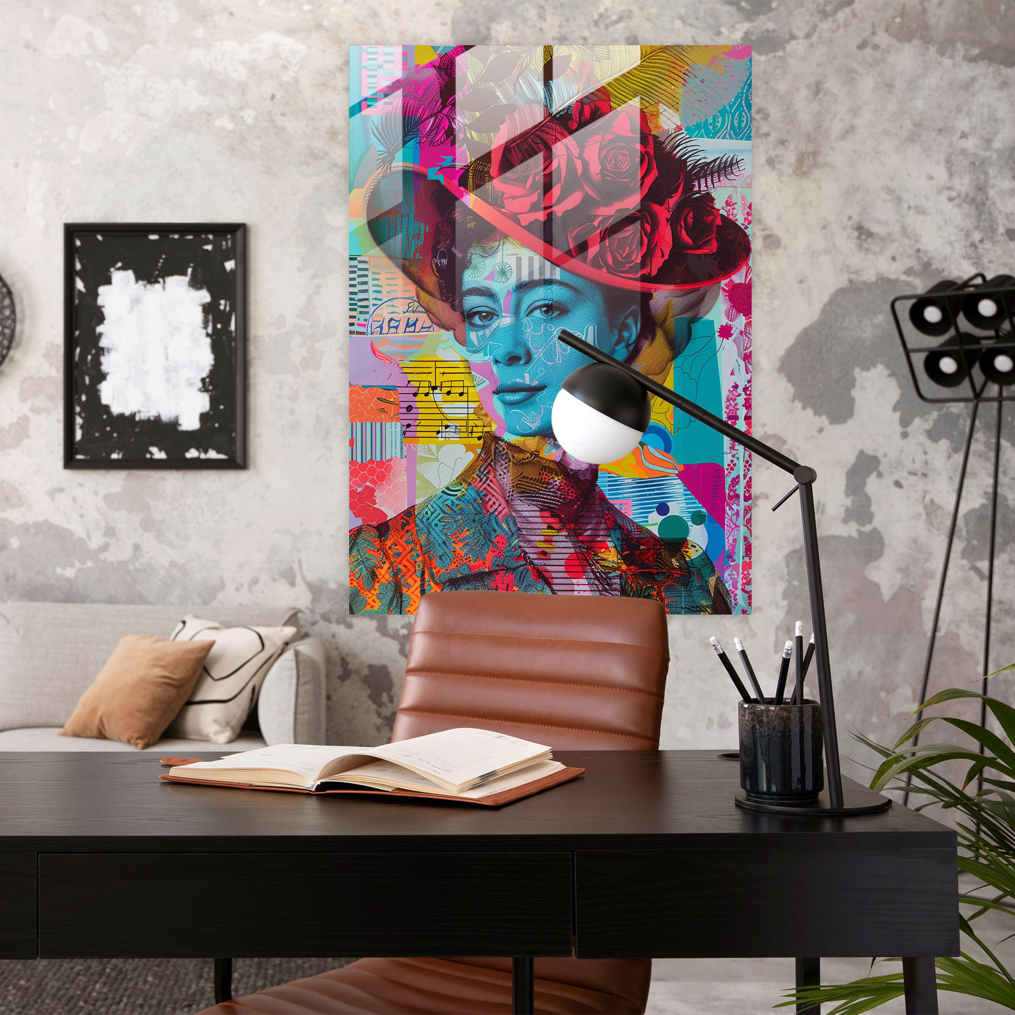 Victorian Pop Art Glass Print - Classicism+Popart, Modern Art, Combine Classicism With Pop Art, Wall Decoration