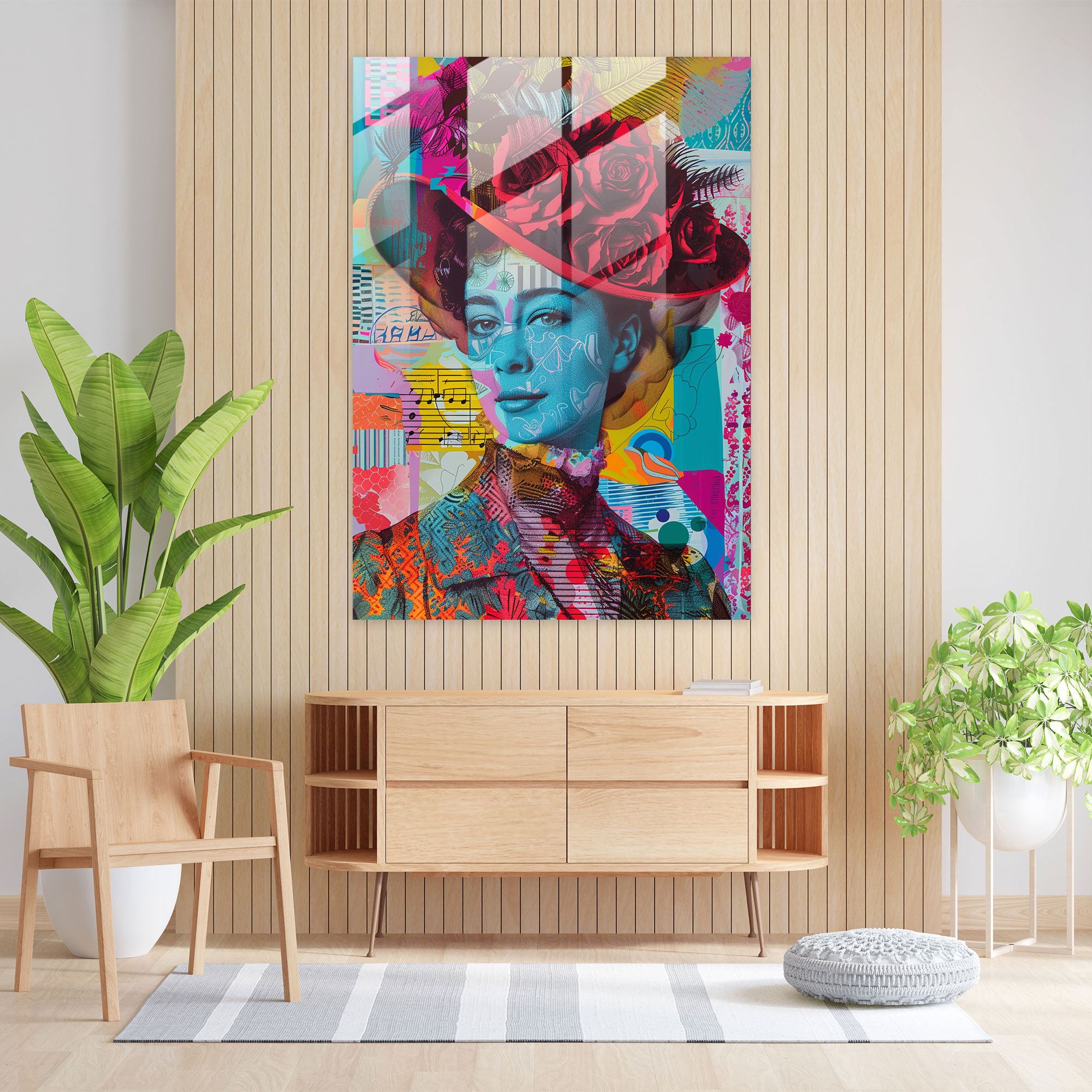 Victorian Pop Art Glass Print - Classicism+Popart, Modern Art, Combine Classicism With Pop Art, Wall Decoration