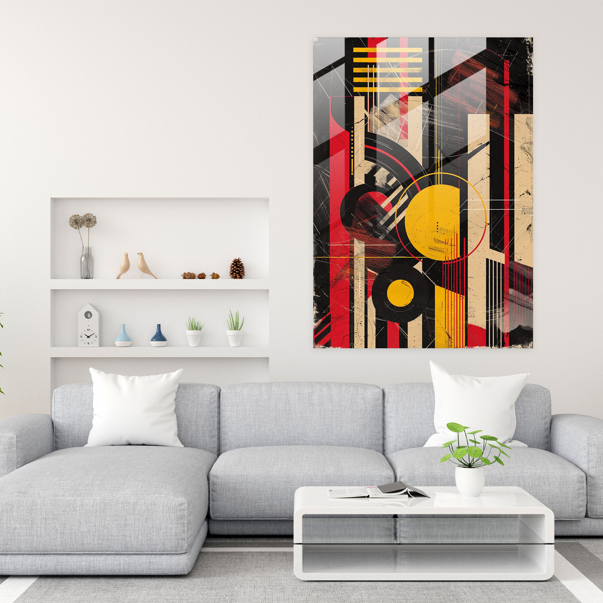 Art Deco Pop Art Glass Wall Art - Classicism+Popart, Modern Art, Home Decoration, Glass Wall Art