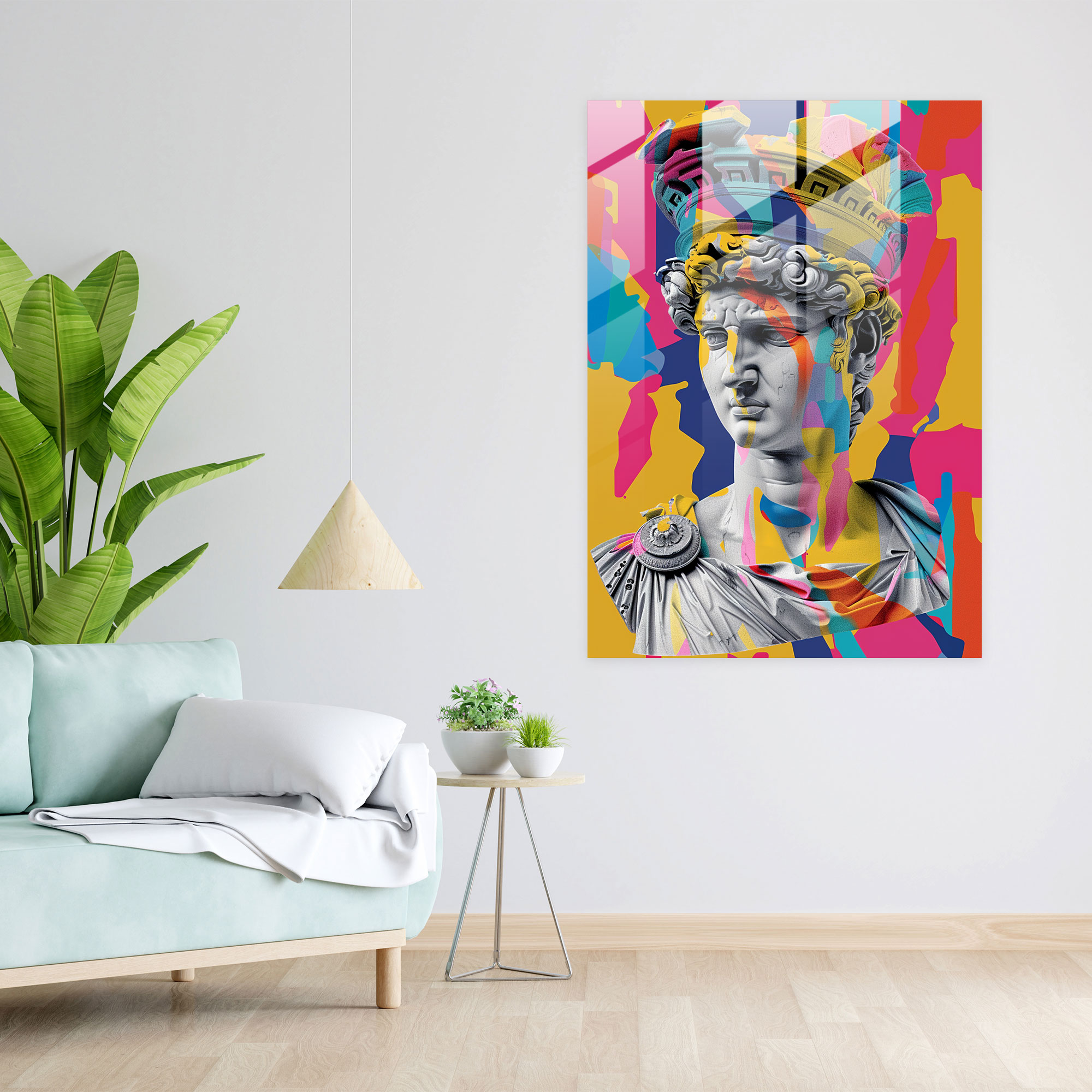 Roman Pop Art Glass Print - Classicism+Popart, Glass Print, Modern Art, Glass Art