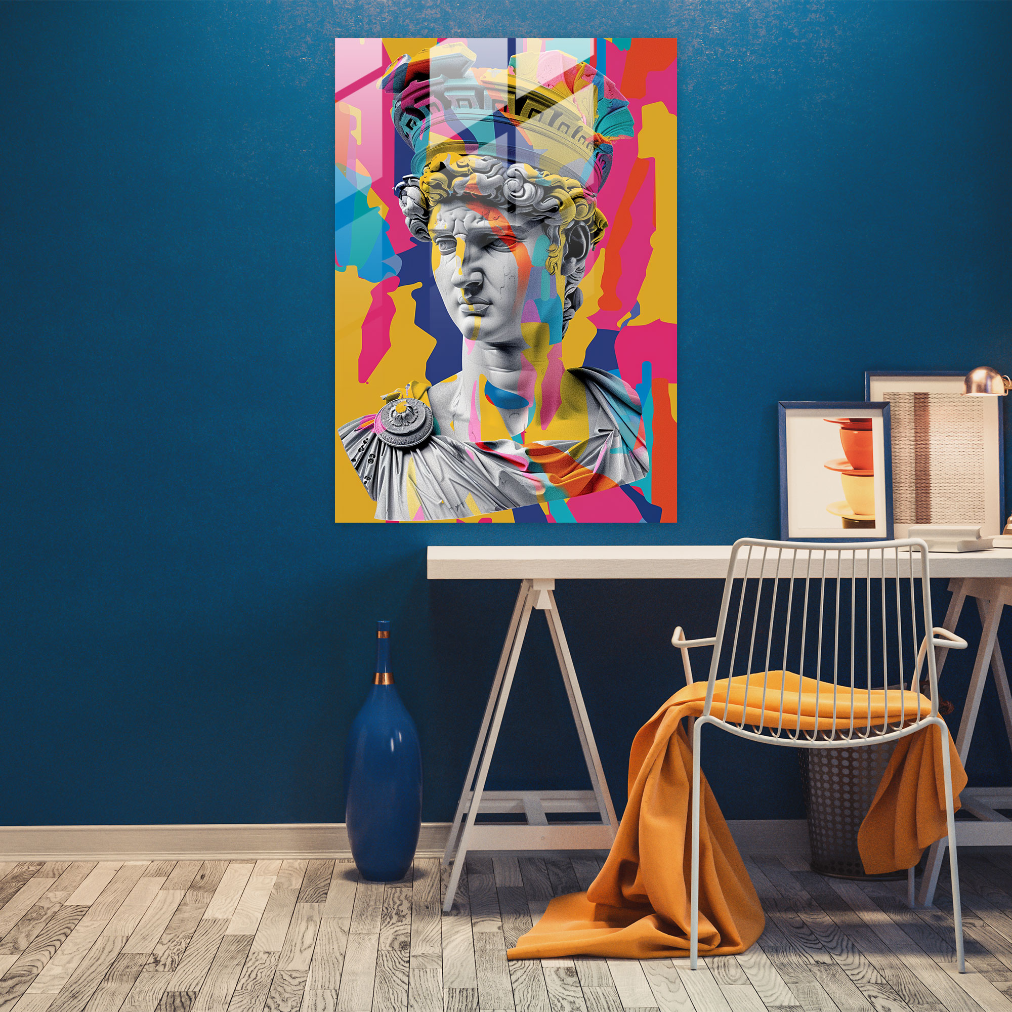 Roman Pop Art Glass Print - Classicism+Popart, Glass Print, Modern Art, Glass Art