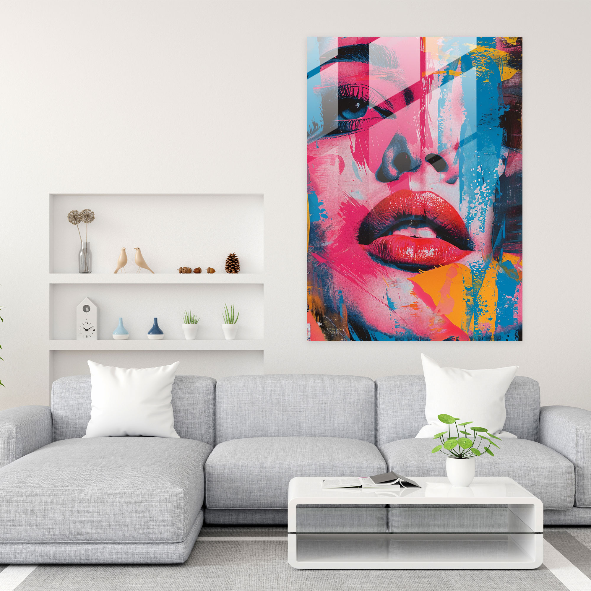 Empresyonist Pop Sanatı Cam Tablosu - Klasikizm+Popart Modern Sanat Cam Tablo