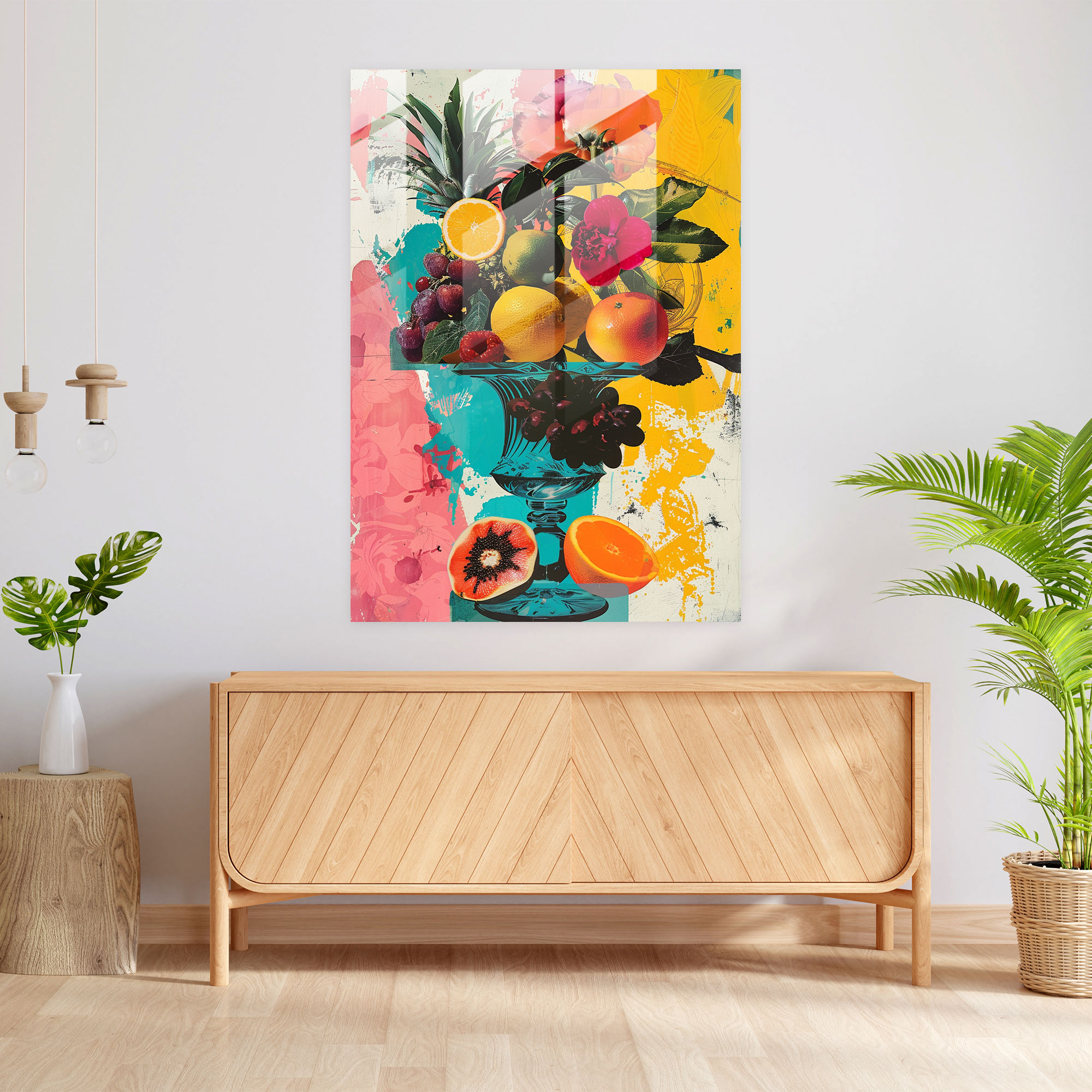 Still Life Pop Art Glass Wall Art - Classicism+Popart, Combine Classicism With Pop Art, Home Decoration, Glass Wall Art