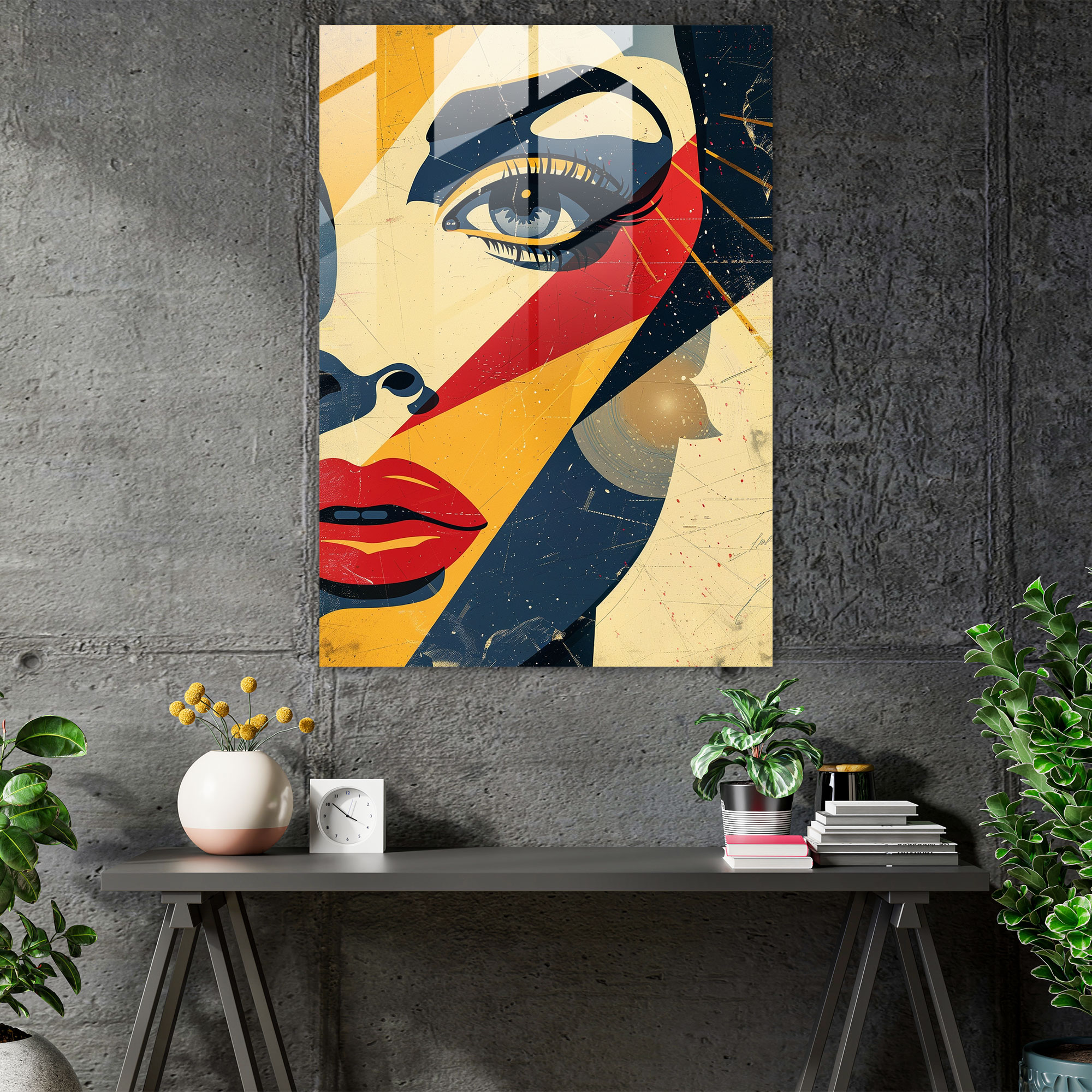 Pop Art Film Poster Cam Duvar Sanatı - Klasikizm+Popart Cam Tablo Duvar Dekorasyonu Cam Sanatı