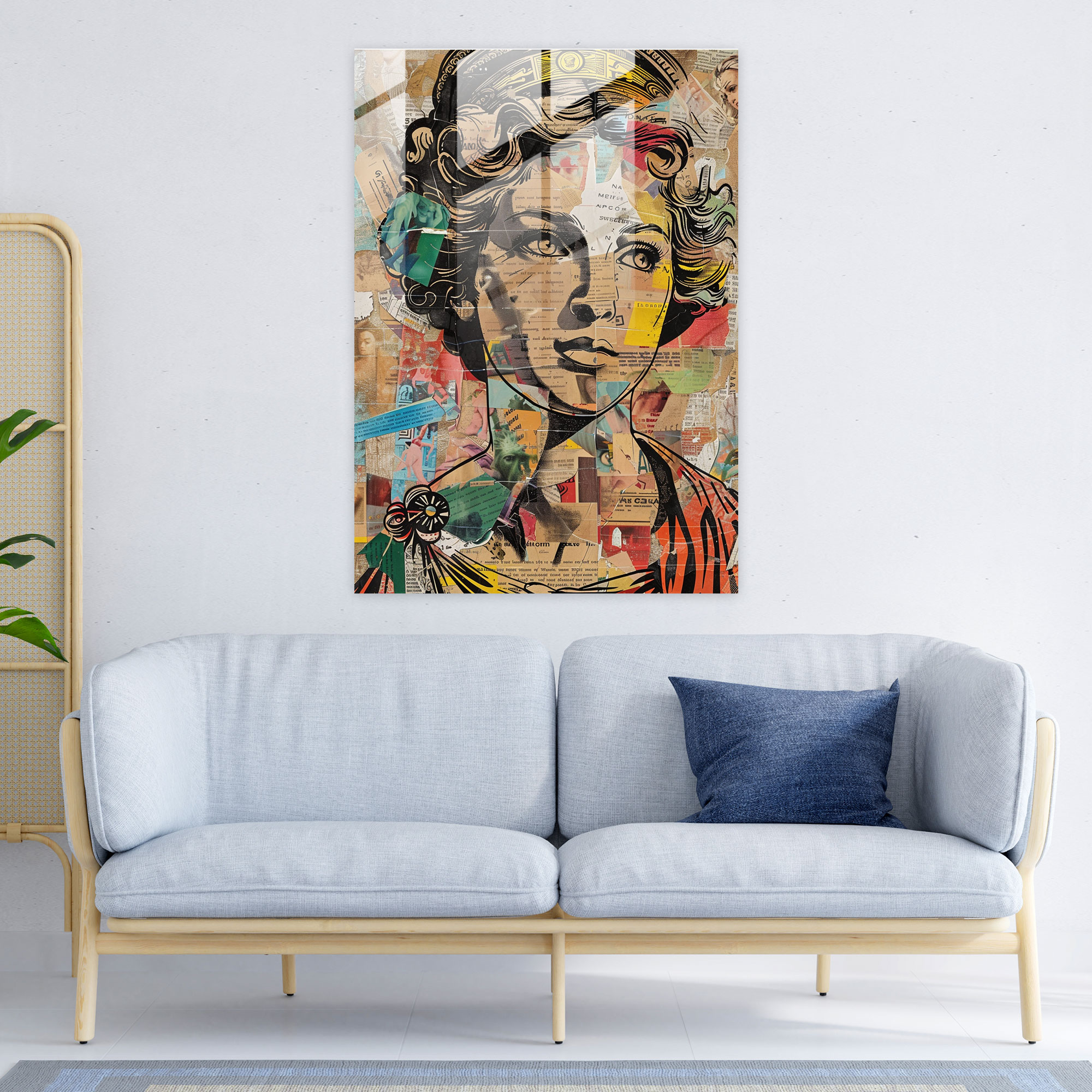 Yunan Tanrıçası Pop Art Cam Tablo - Klasizm ve Pop Art'ı Birleştirin Modern Sanat Cam Sanatı
