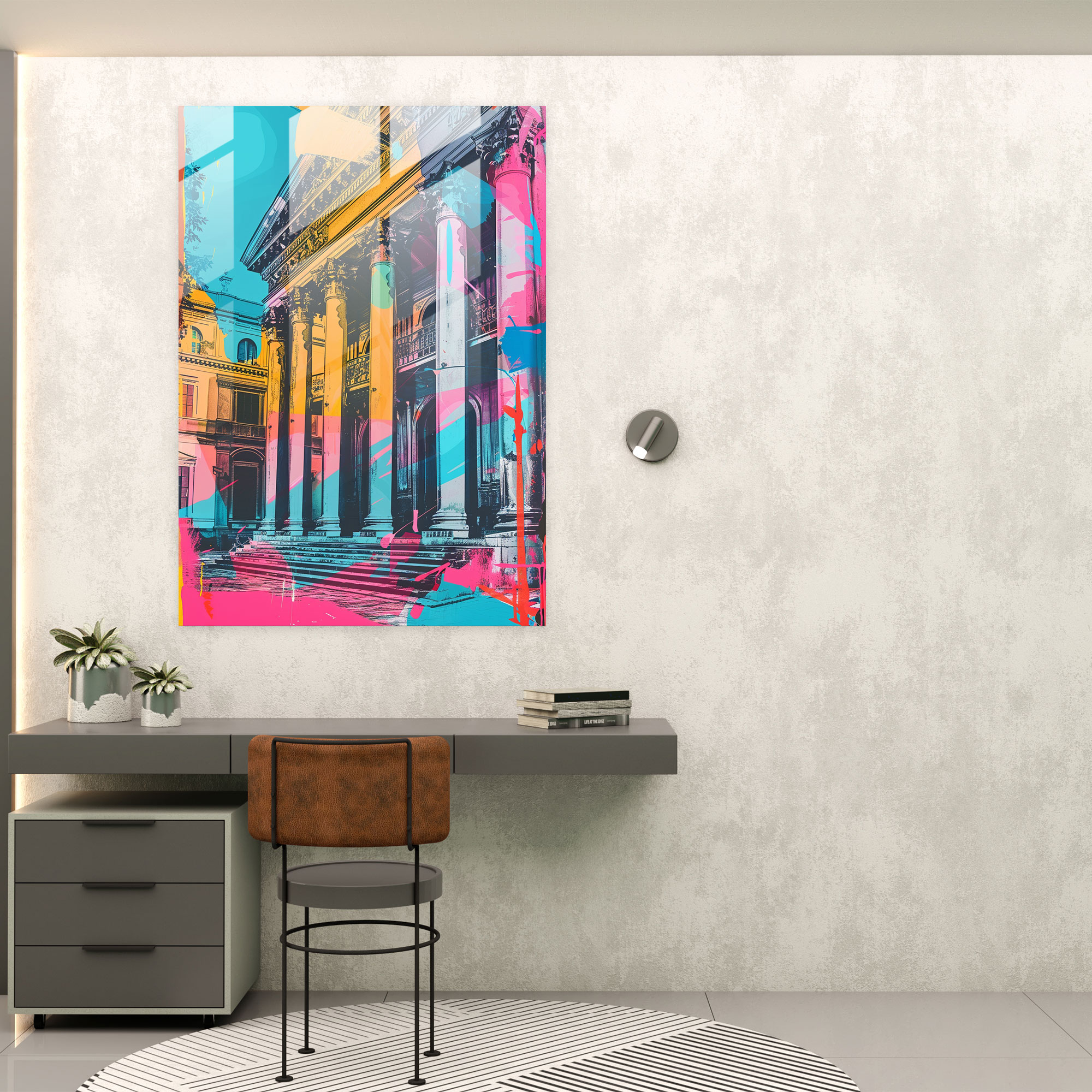 Graffiti Mimarisi Cam Duvar Sanatı - Klasik + Popart Modern Sanat Cam Sanatı Klasikizmi Pop Sanatı ile Birleştirin