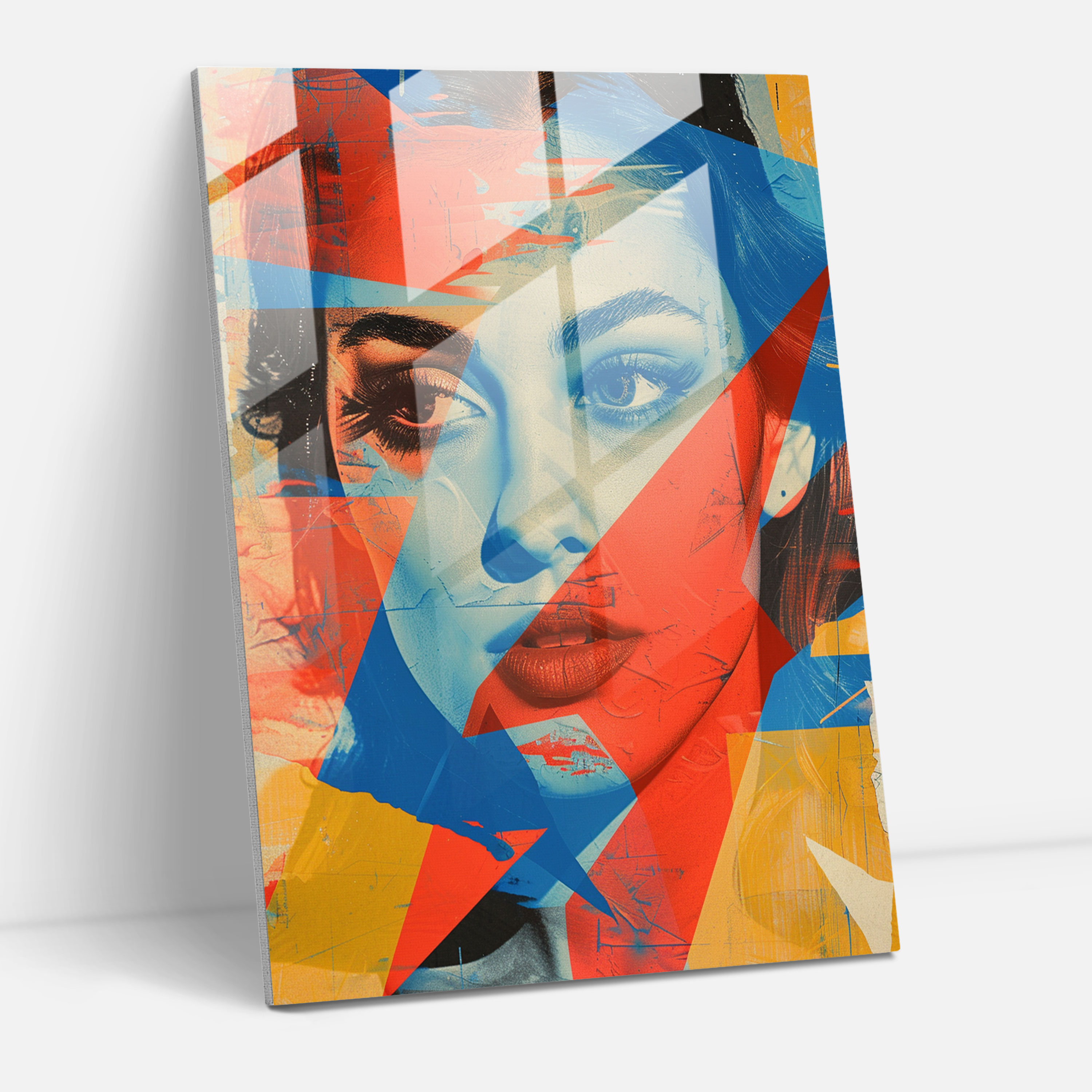 Abstract Portrait Glass Wall Art - Classicism+Popart, Glass Wall Art, Wall Decoration, Glass Art