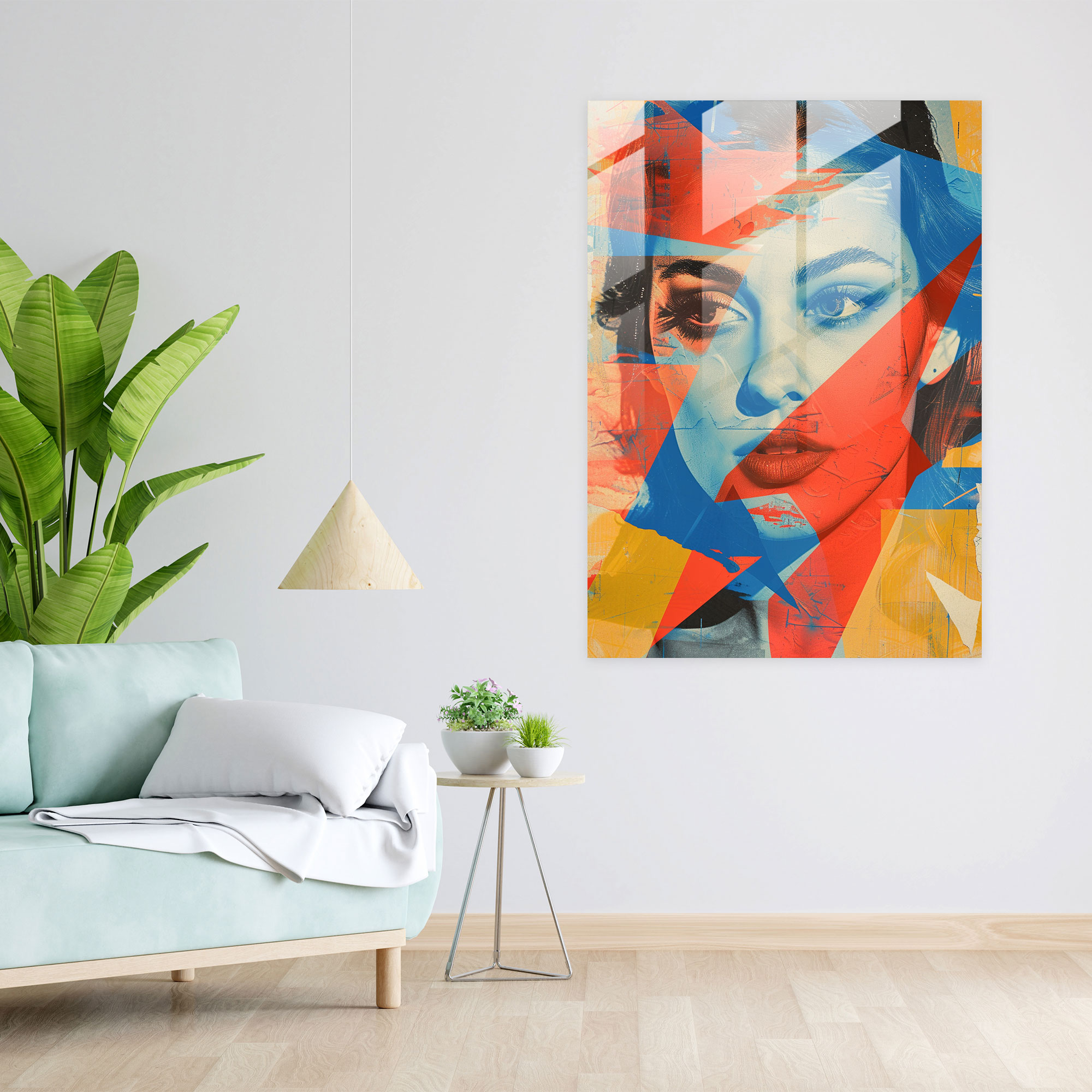 Abstract Portrait Glass Wall Art - Classicism+Popart, Glass Wall Art, Wall Decoration, Glass Art