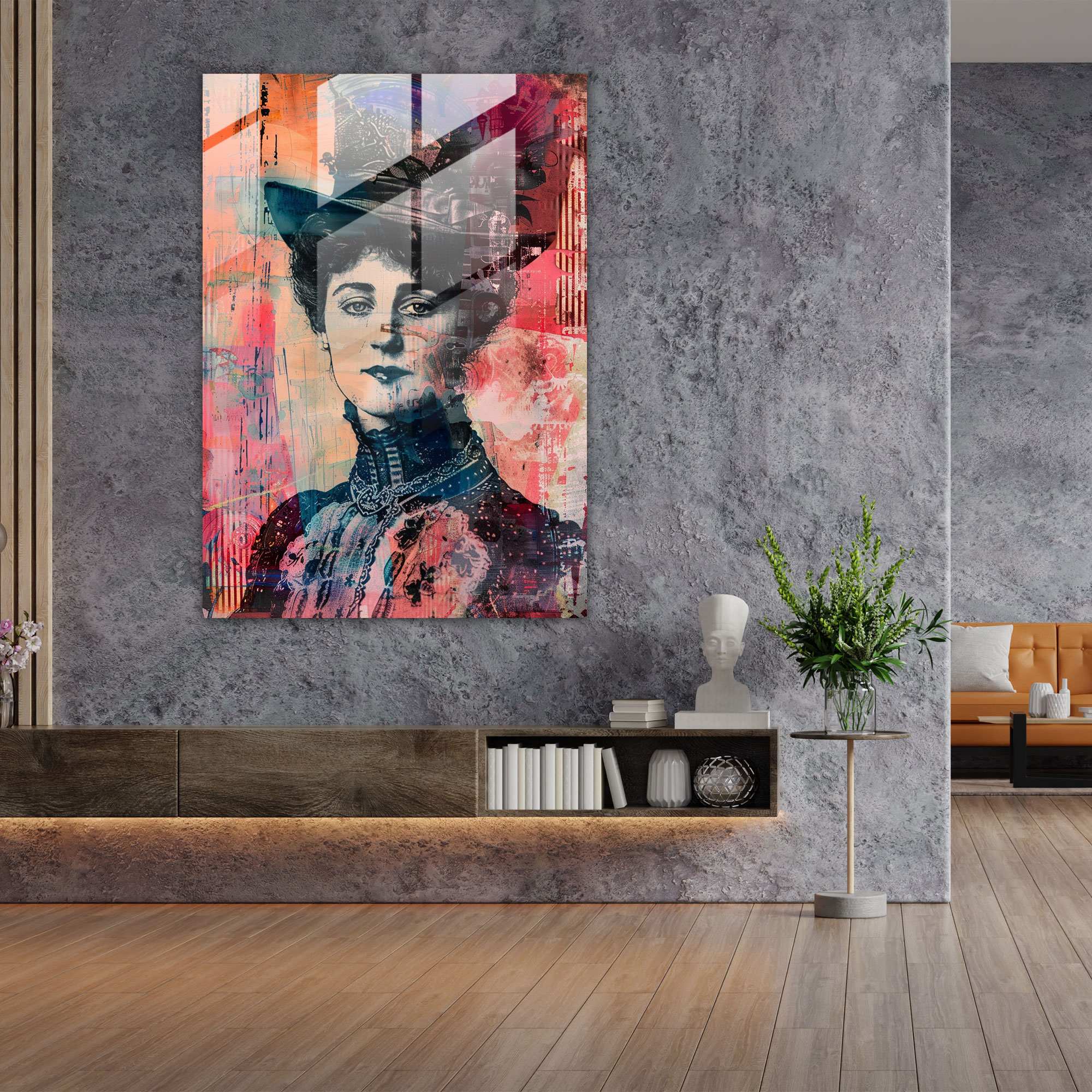Graffiti Victorian Cam Sanatı - Klasik ve Popart Duvar Dekorasyonu Klasik Sanatı Pop Art ile Birleştirin Ev Dekorasyonu