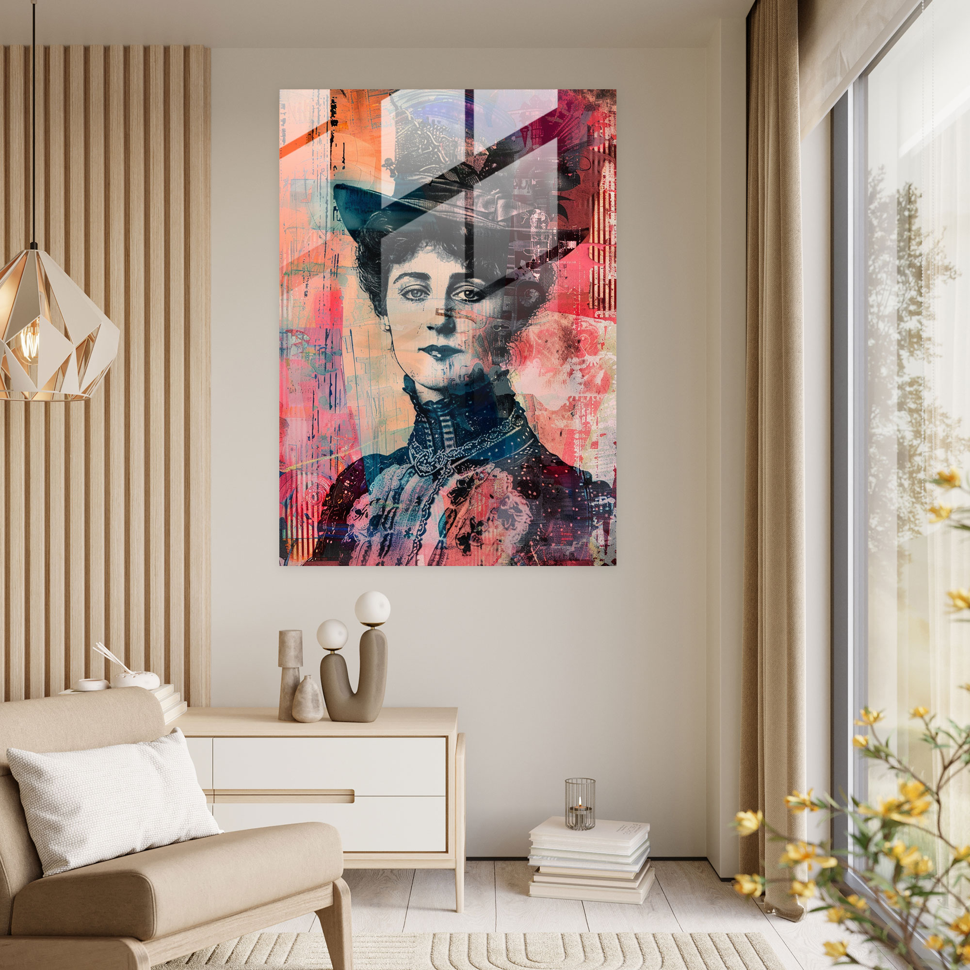 Graffiti Victorian Cam Sanatı - Klasik ve Popart Duvar Dekorasyonu Klasik Sanatı Pop Art ile Birleştirin Ev Dekorasyonu