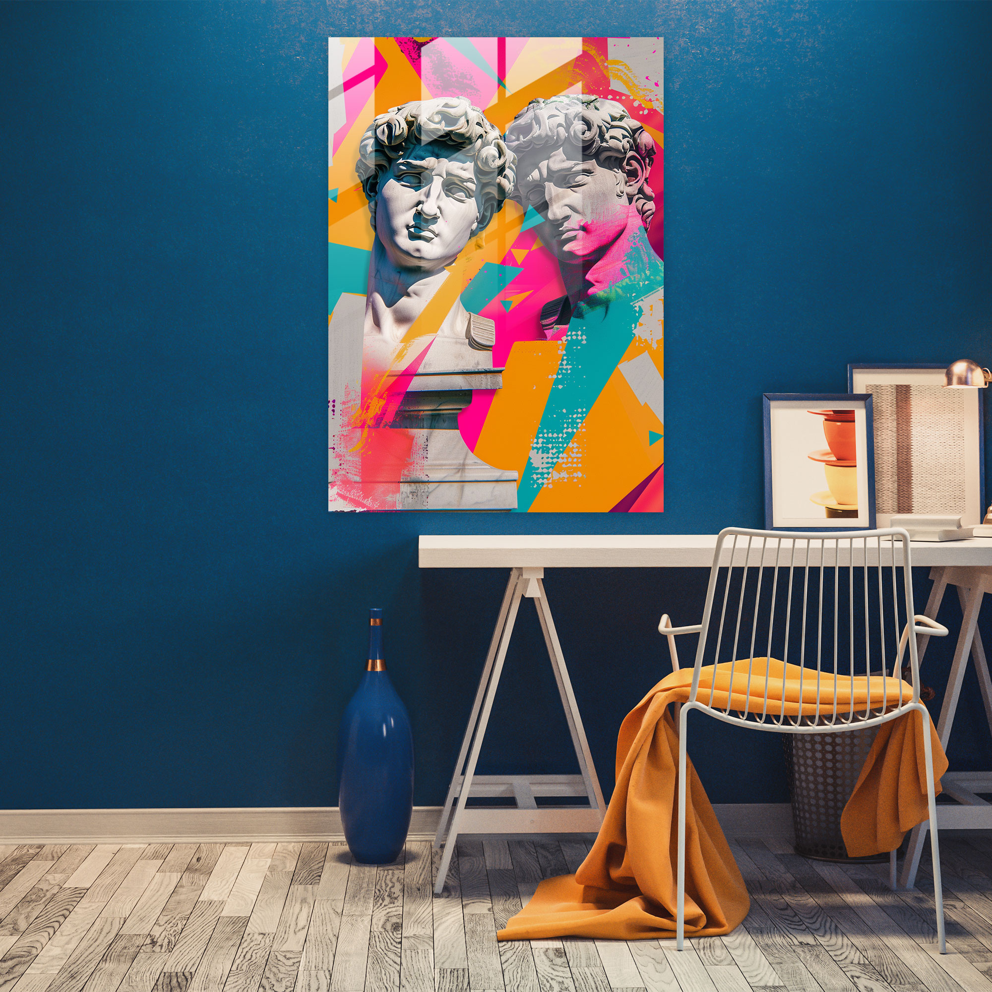 Klasikçilik ve Pop Sanat Duvar Dekorasyonu - Klasikçilik ve Pop Sanat Duvar Dekorasyonu Cam Tablo Modern Sanat