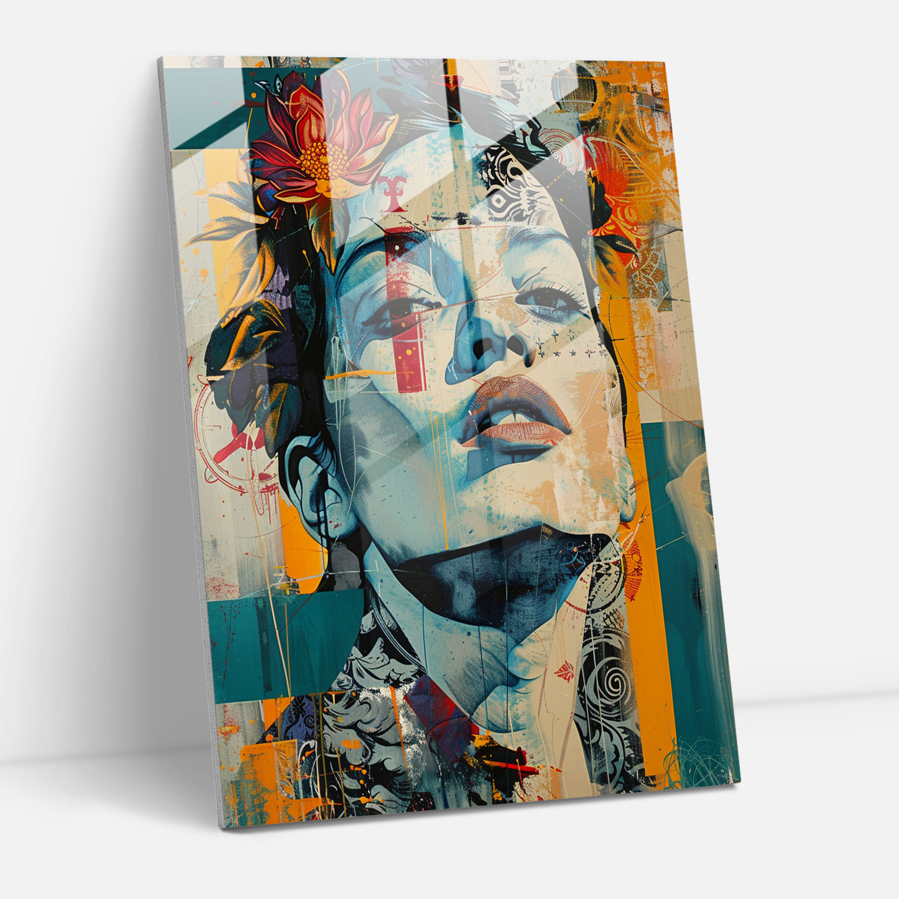 Klasizm ve Pop Art Cam Tablo Baskı - Klasizm ve Popart Temalı Cam Duvar Sanatı Ev Dekorasyonu Duvar Dekorasyonu
