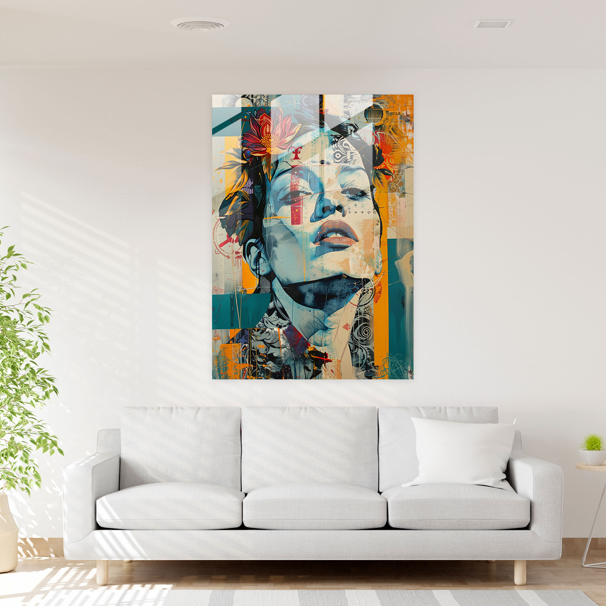 Klasizm ve Pop Art Cam Tablo Baskı - Klasizm ve Popart Temalı Cam Duvar Sanatı Ev Dekorasyonu Duvar Dekorasyonu