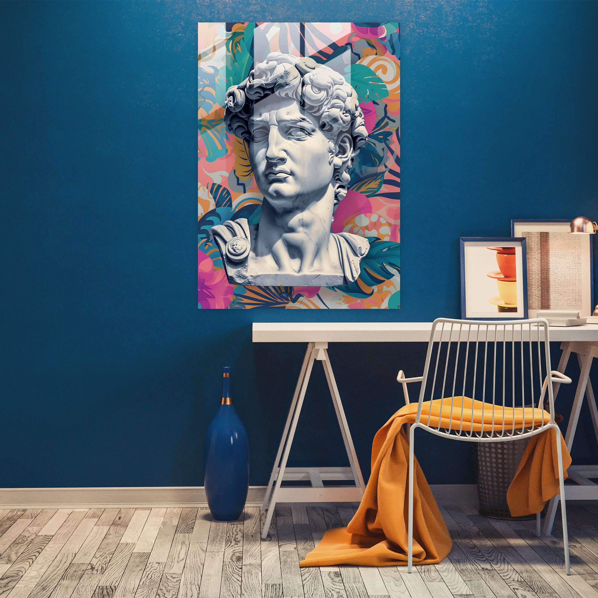 Klasizm ve Pop Art Cam Tablo Sanatı - Yunan heykelleriyle klasizmi ve Pop Art'ı bir araya getirin