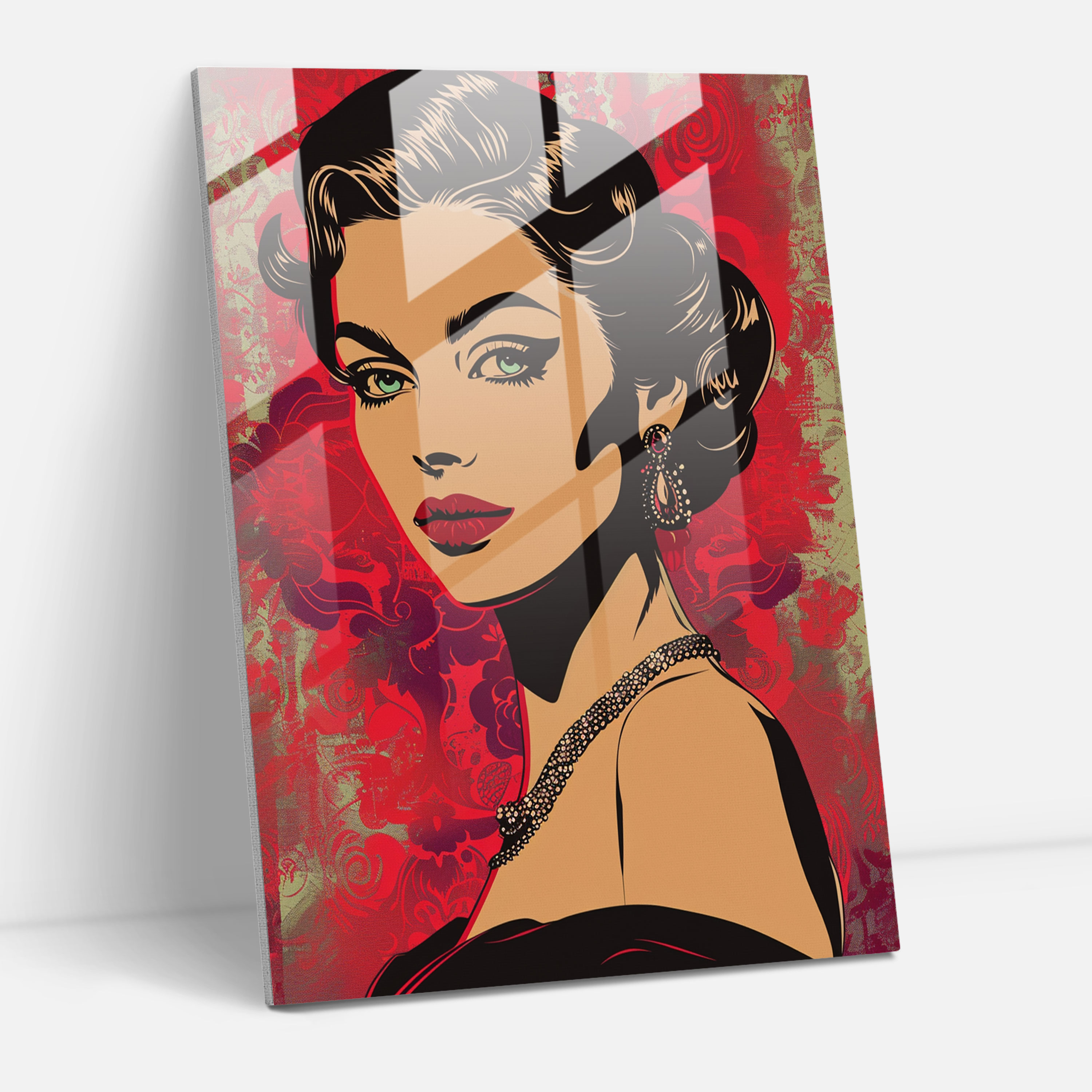 Göz Alıcı Klasik Cam Tablo Sanatı - Klasikizm+Popart Ev Dekorasyonu Modern Sanat Klasikizm ile Pop Art